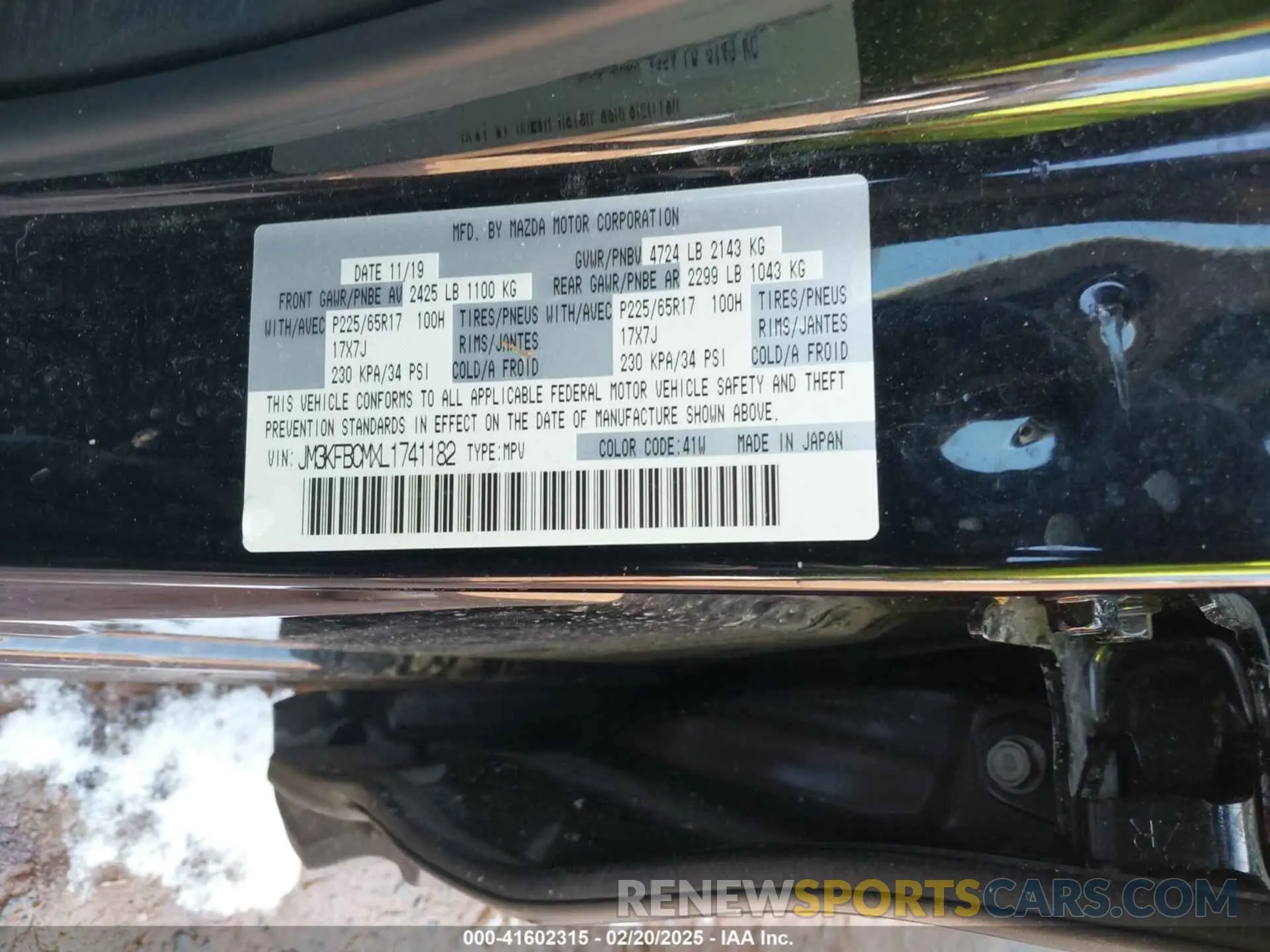 9 Photograph of a damaged car JM3KFBCMXL1741182 MAZDA CX-5 2020