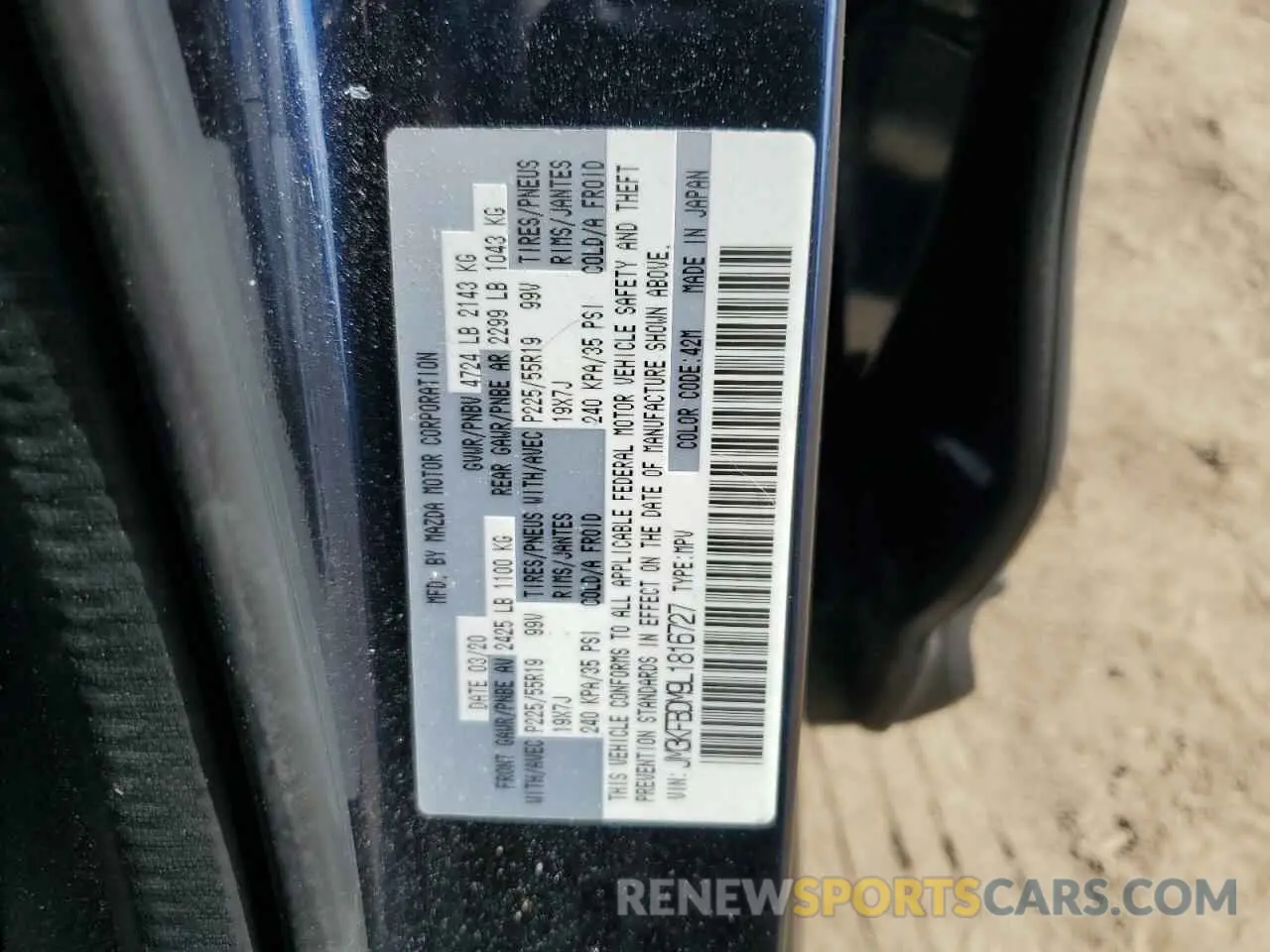 13 Photograph of a damaged car JM3KFBDM9L1816727 MAZDA CX-5 2020