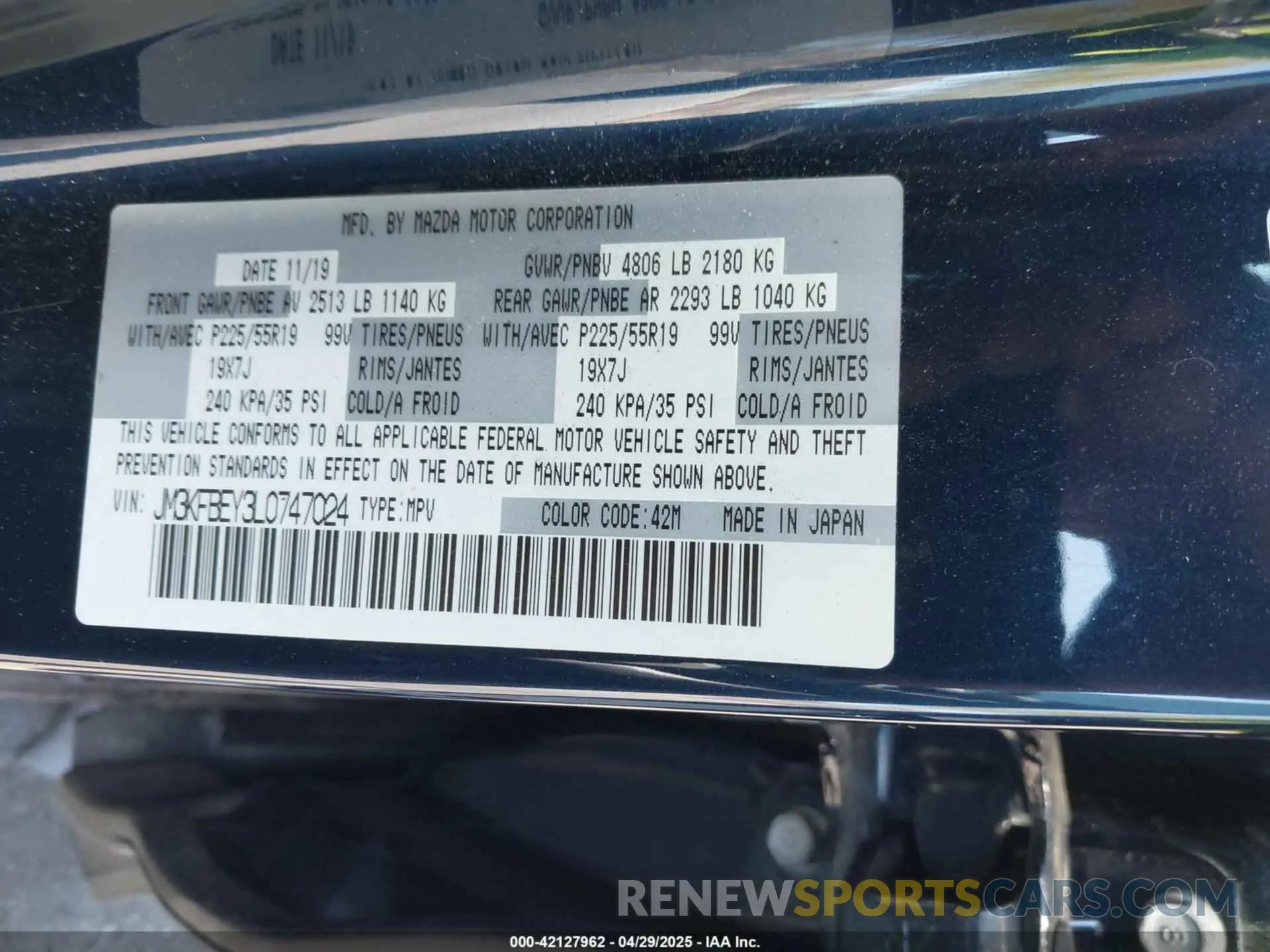 9 Photograph of a damaged car JM3KFBEY3L0747024 MAZDA CX-5 2020