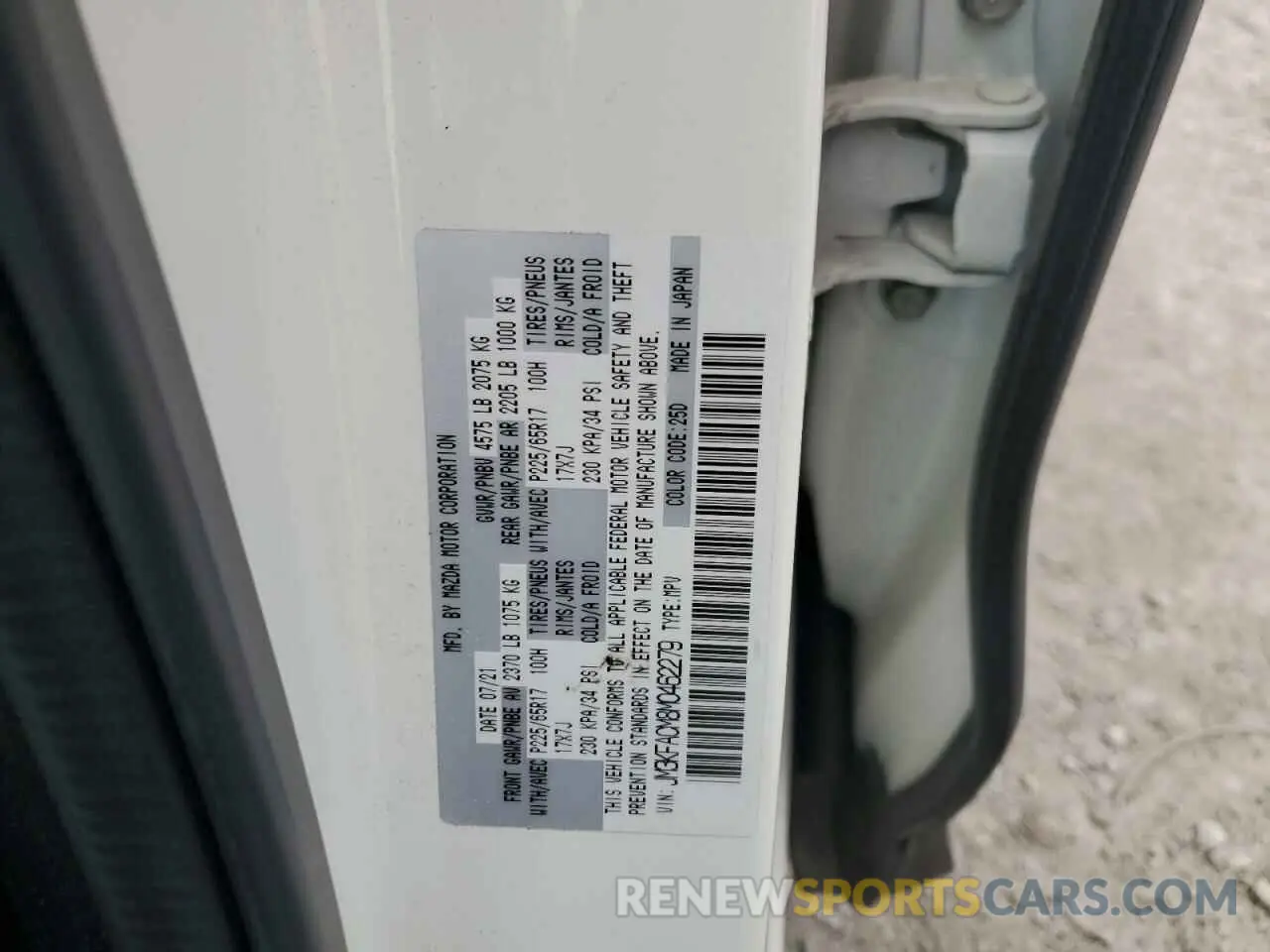 13 Photograph of a damaged car JM3KFACM8M0462279 MAZDA CX-5 2021