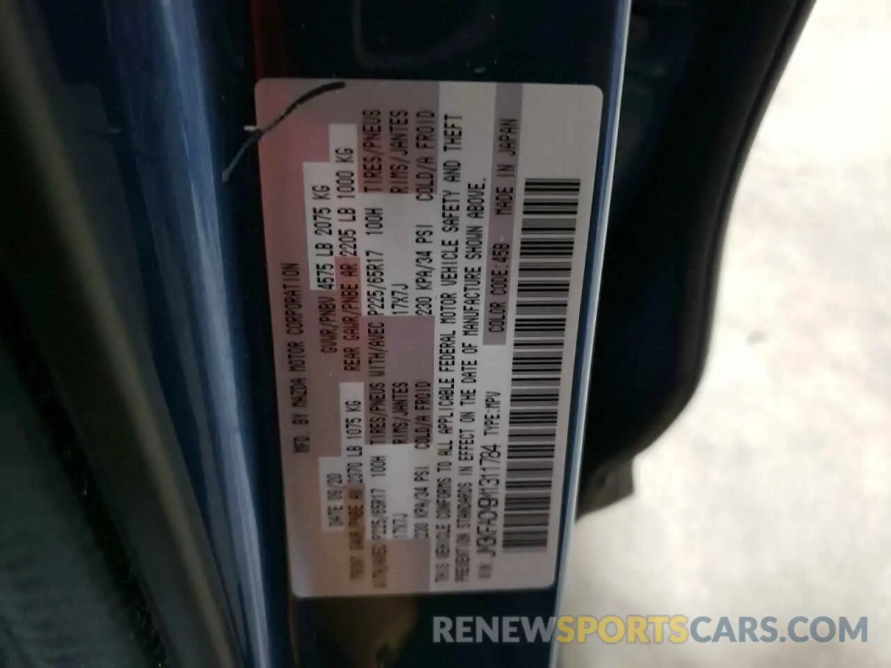 13 Photograph of a damaged car JM3KFACM9M1311784 MAZDA CX-5 2021