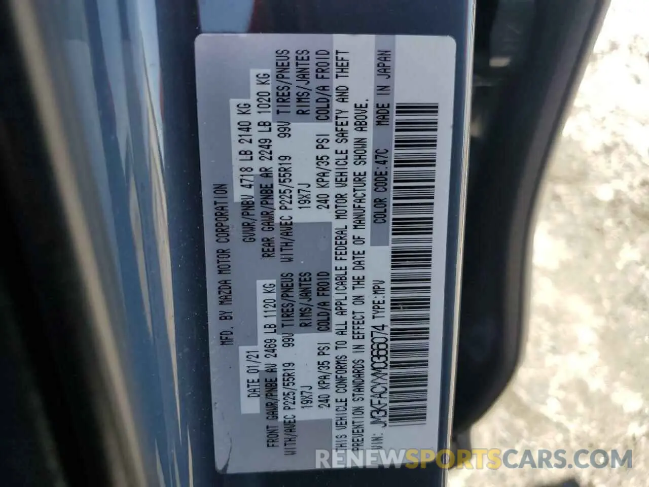 16 Photograph of a damaged car JM3KFACYXM0366074 MAZDA CX-5 2021