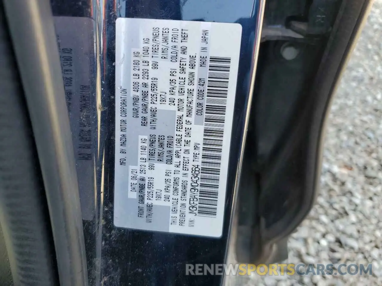 14 Photograph of a damaged car JM3KFBAY9M0434664 MAZDA CX-5 2021