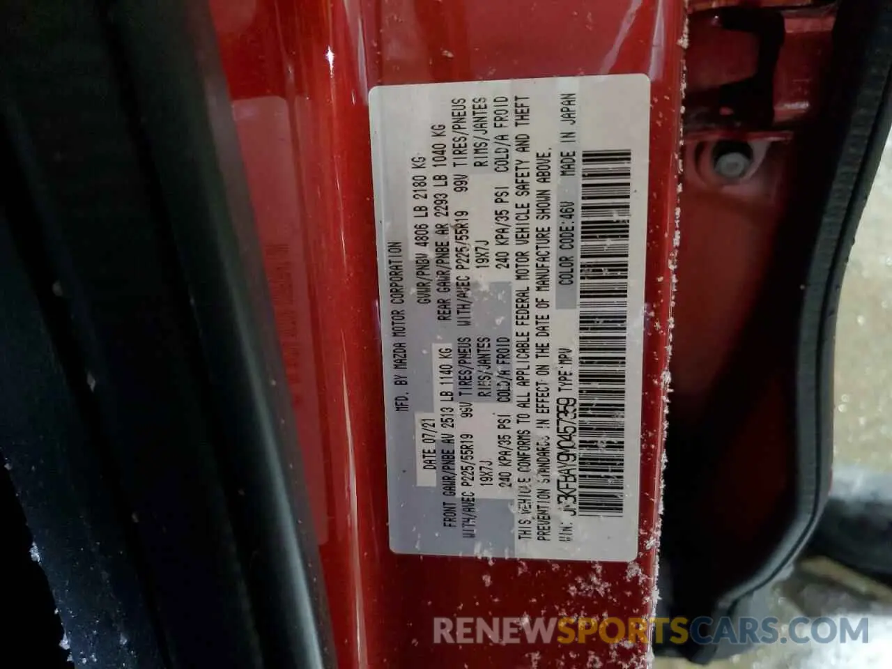 14 Photograph of a damaged car JM3KFBAY9M0457359 MAZDA CX-5 2021