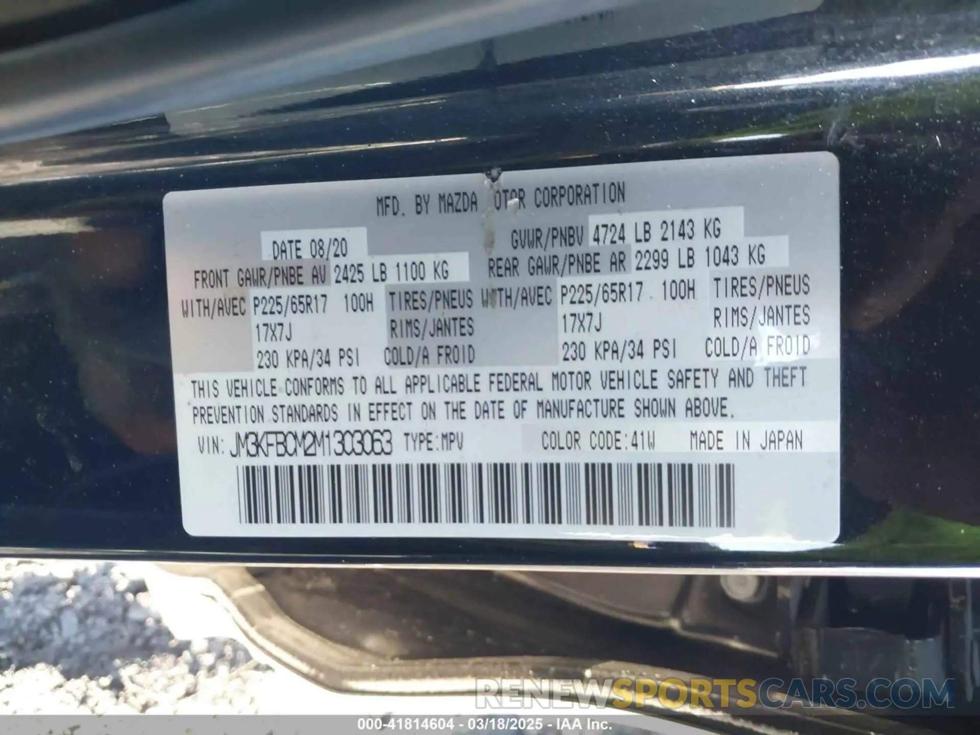 9 Photograph of a damaged car JM3KFBCM2M1303063 MAZDA CX-5 2021