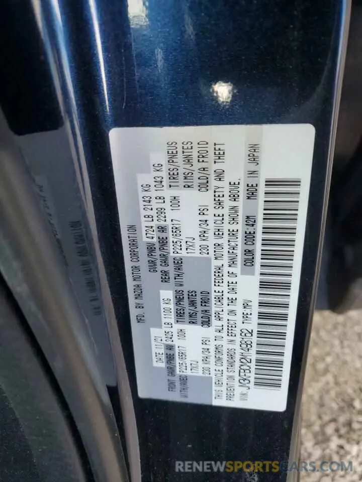 13 Photograph of a damaged car JM3KFBCM2M1498162 MAZDA CX-5 2021