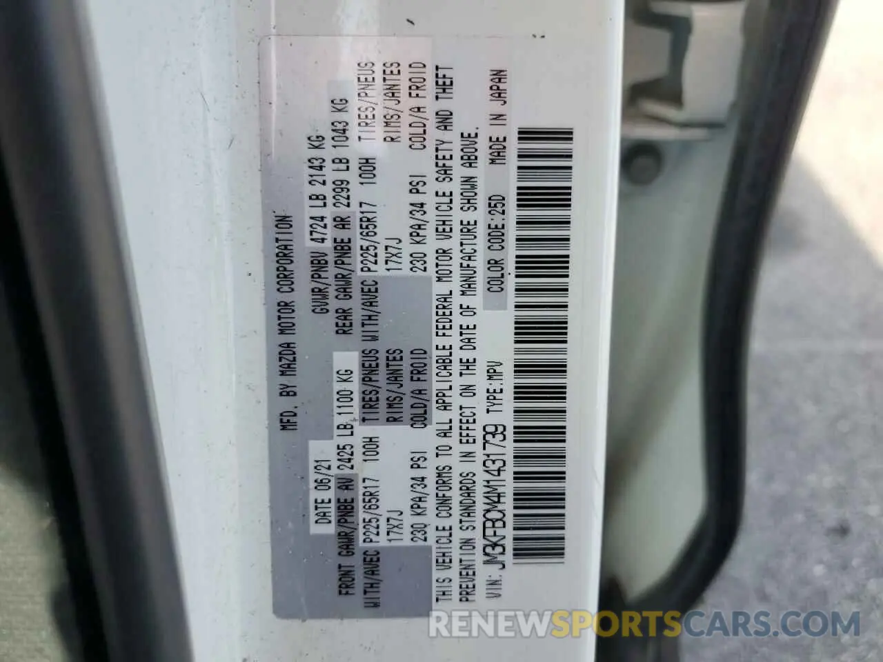 13 Photograph of a damaged car JM3KFBCM4M1431739 MAZDA CX-5 2021
