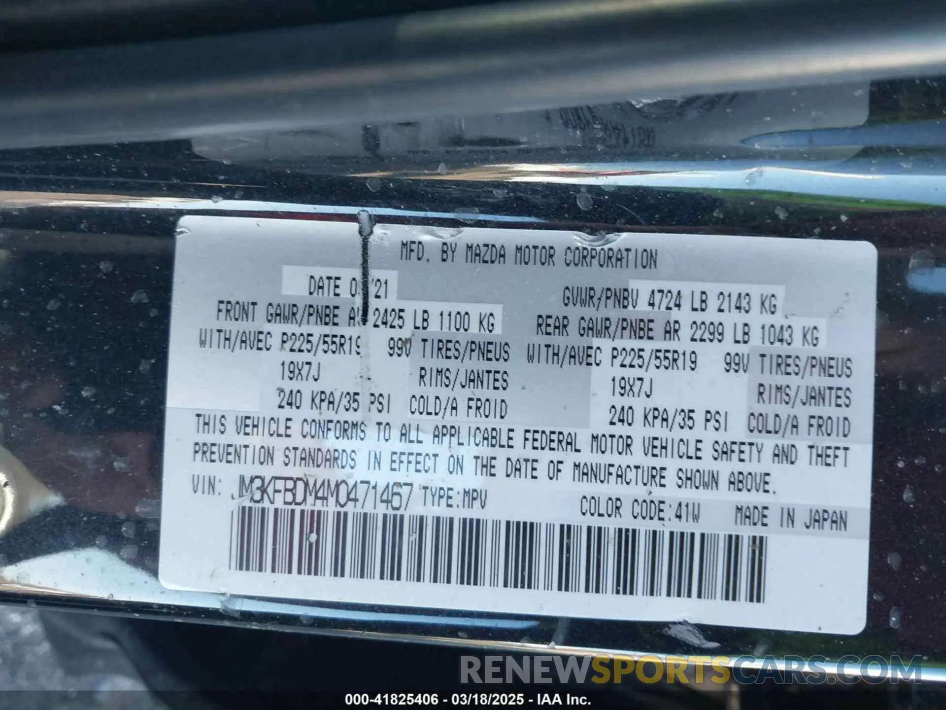 9 Photograph of a damaged car JM3KFBDM4M0471467 MAZDA CX-5 2021