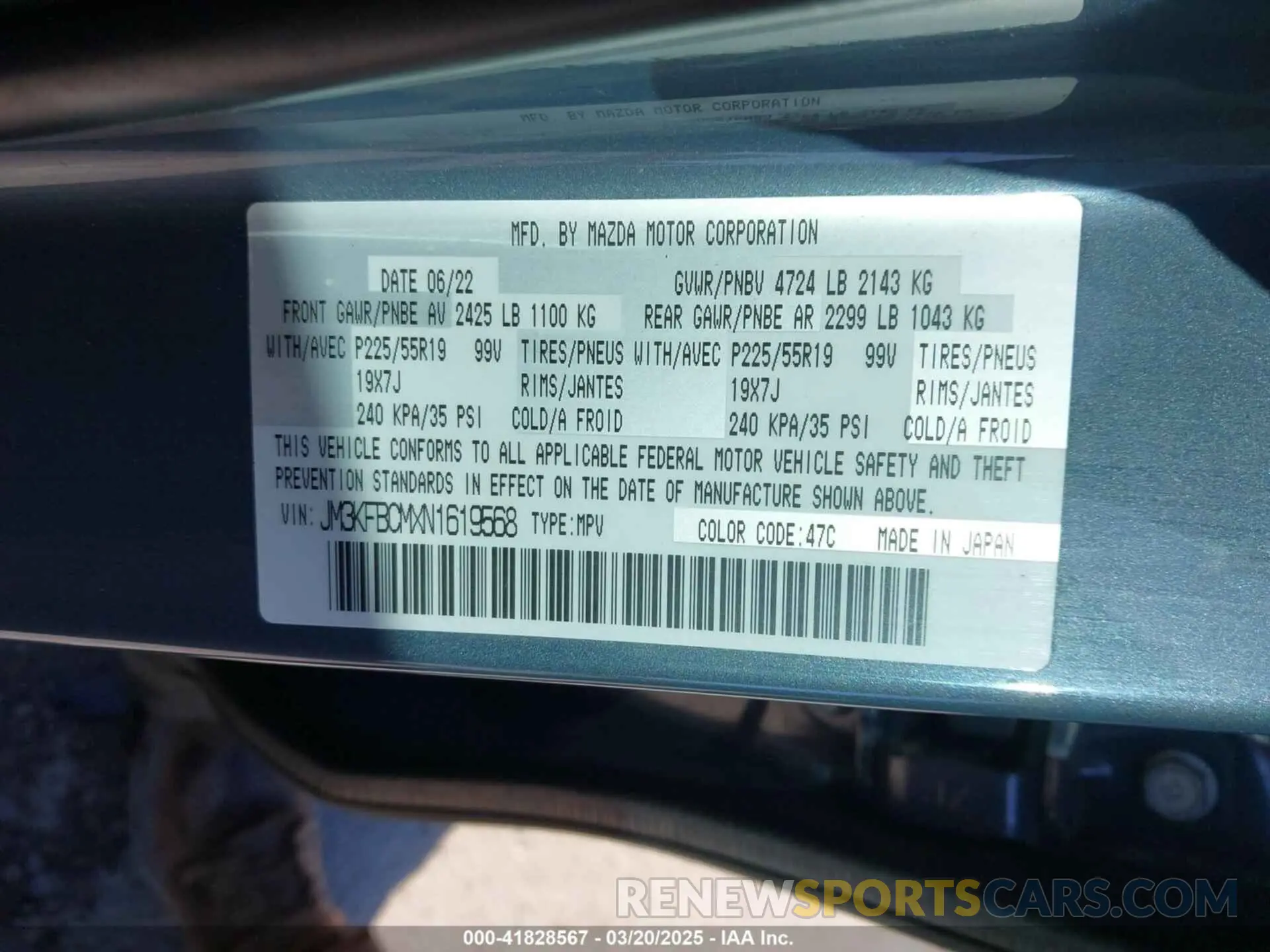 9 Photograph of a damaged car JM3KFBCMXN1619568 MAZDA CX-5 2022