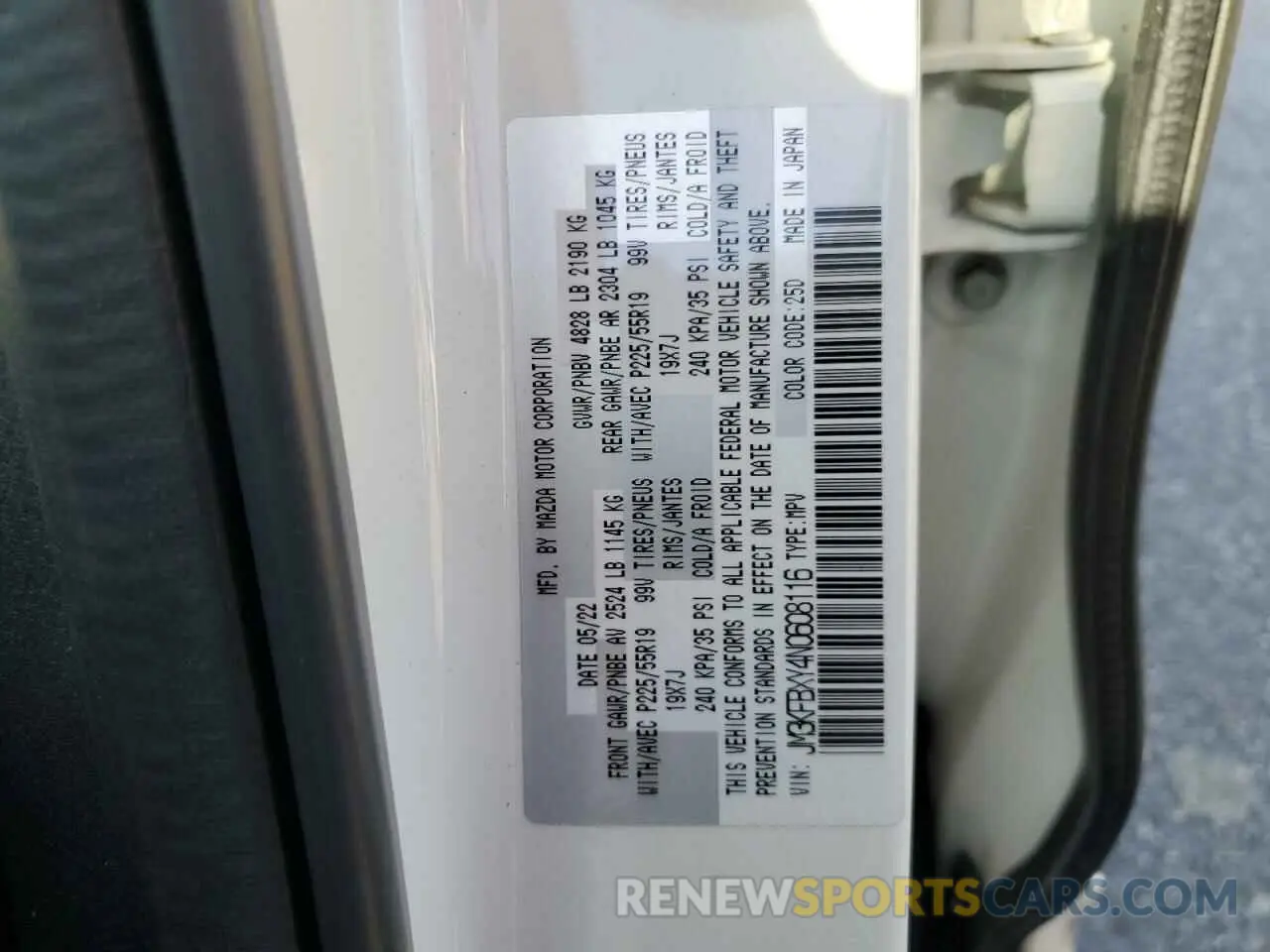 13 Photograph of a damaged car JM3KFBXY4N0608116 MAZDA CX-5 2022