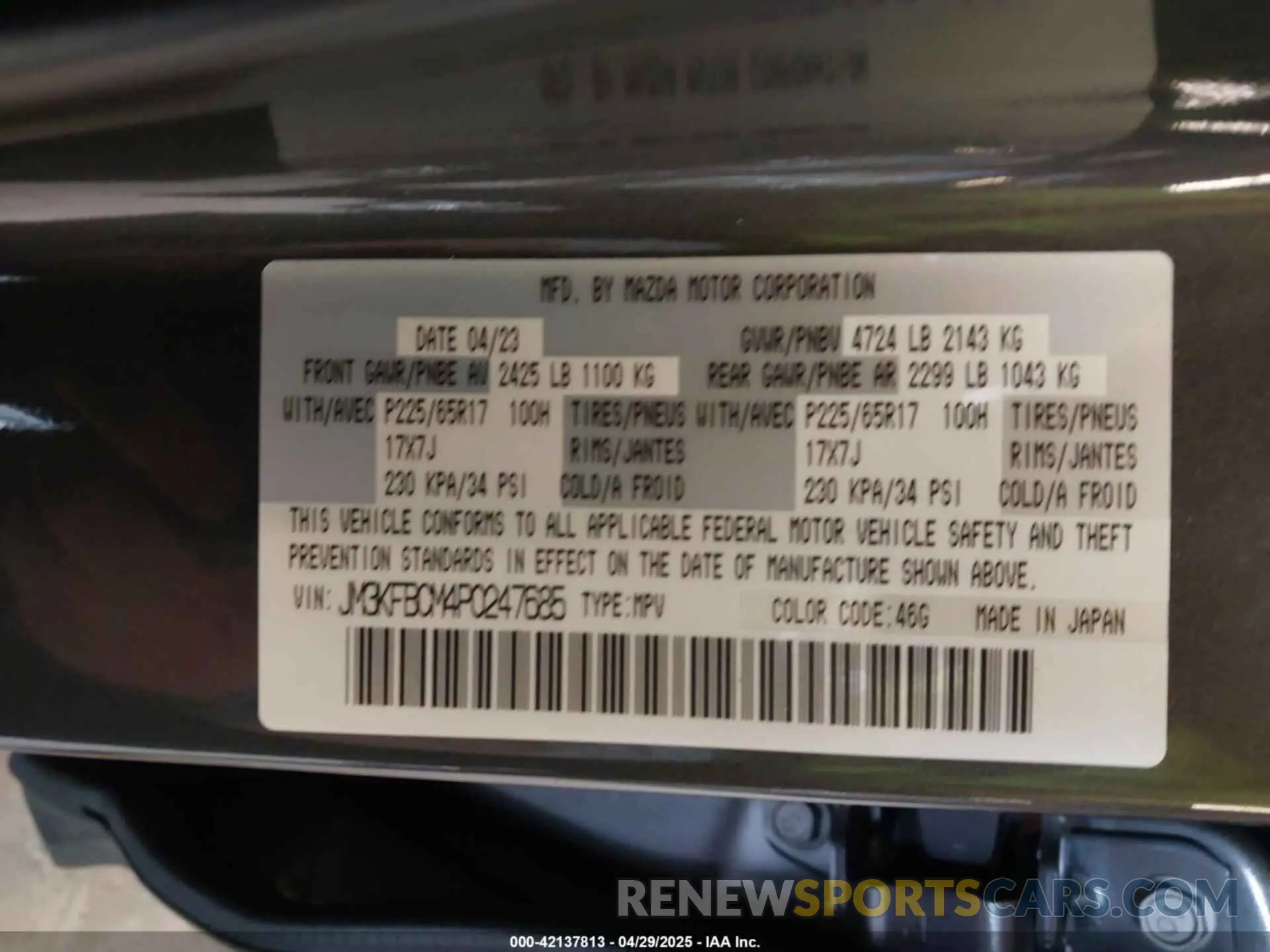 9 Photograph of a damaged car JM3KFBCM4P0247685 MAZDA CX-5 2023