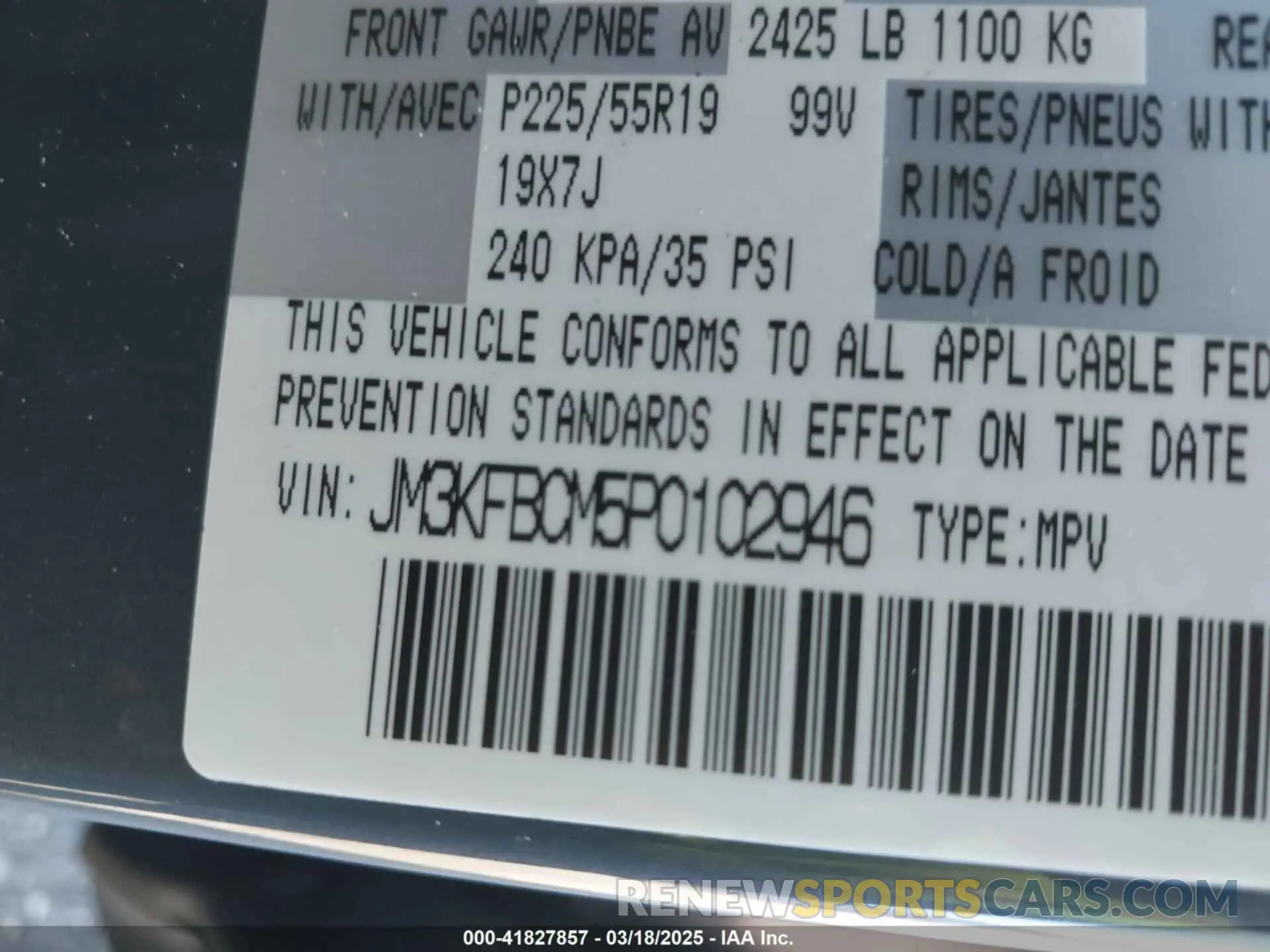 9 Photograph of a damaged car JM3KFBCM5P0102946 MAZDA CX-5 2023