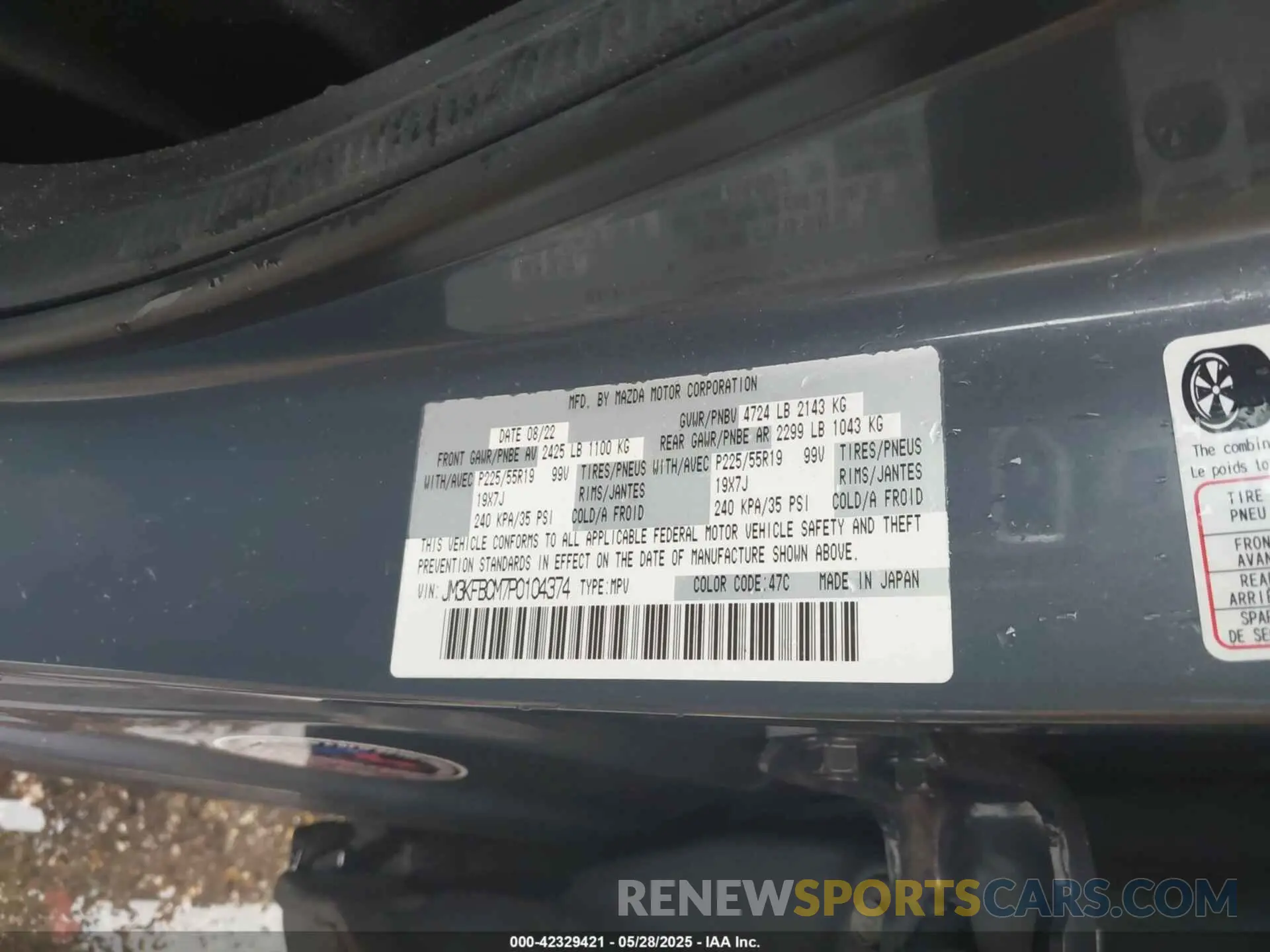 9 Photograph of a damaged car JM3KFBCM7P0104374 MAZDA CX-5 2023