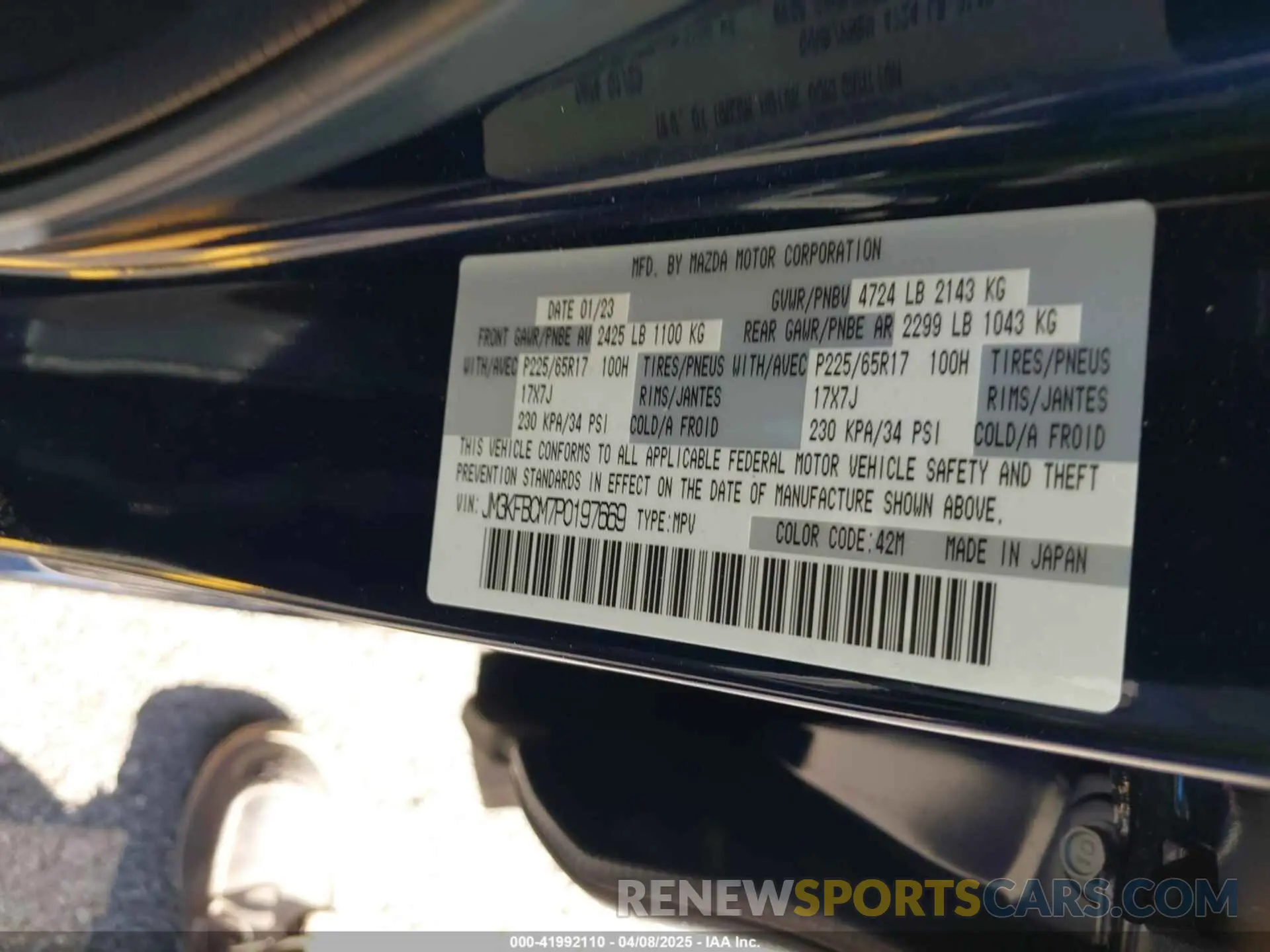9 Photograph of a damaged car JM3KFBCM7P0197669 MAZDA CX-5 2023