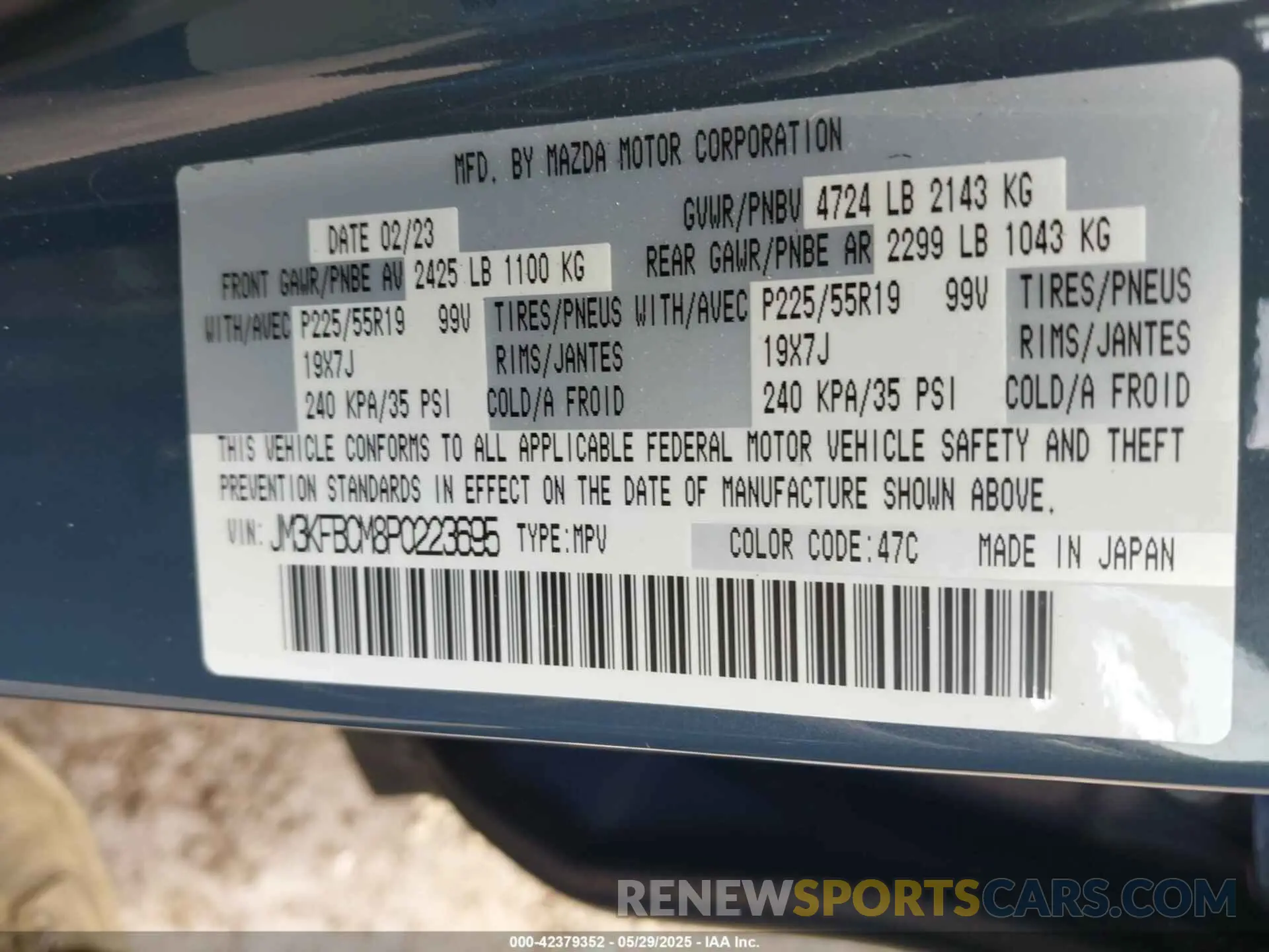 9 Photograph of a damaged car JM3KFBCM8P0223695 MAZDA CX-5 2023