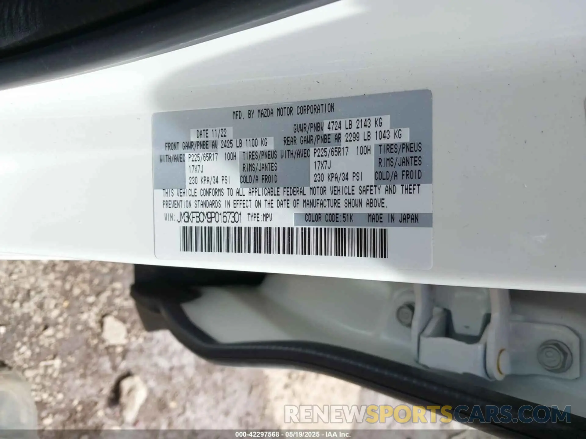 9 Photograph of a damaged car JM3KFBCM9P0167301 MAZDA CX-5 2023