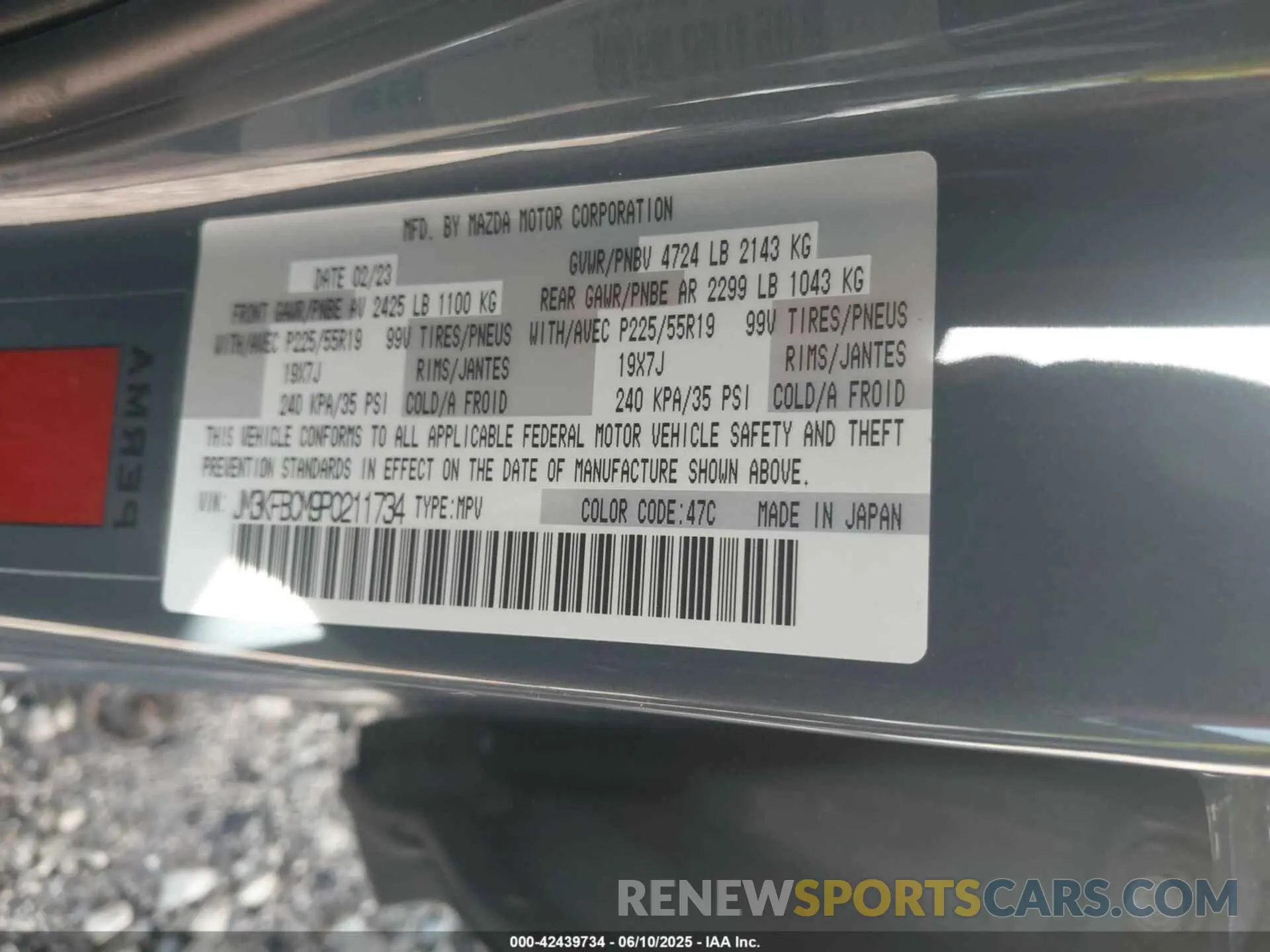 9 Photograph of a damaged car JM3KFBCM9P0211734 MAZDA CX-5 2023