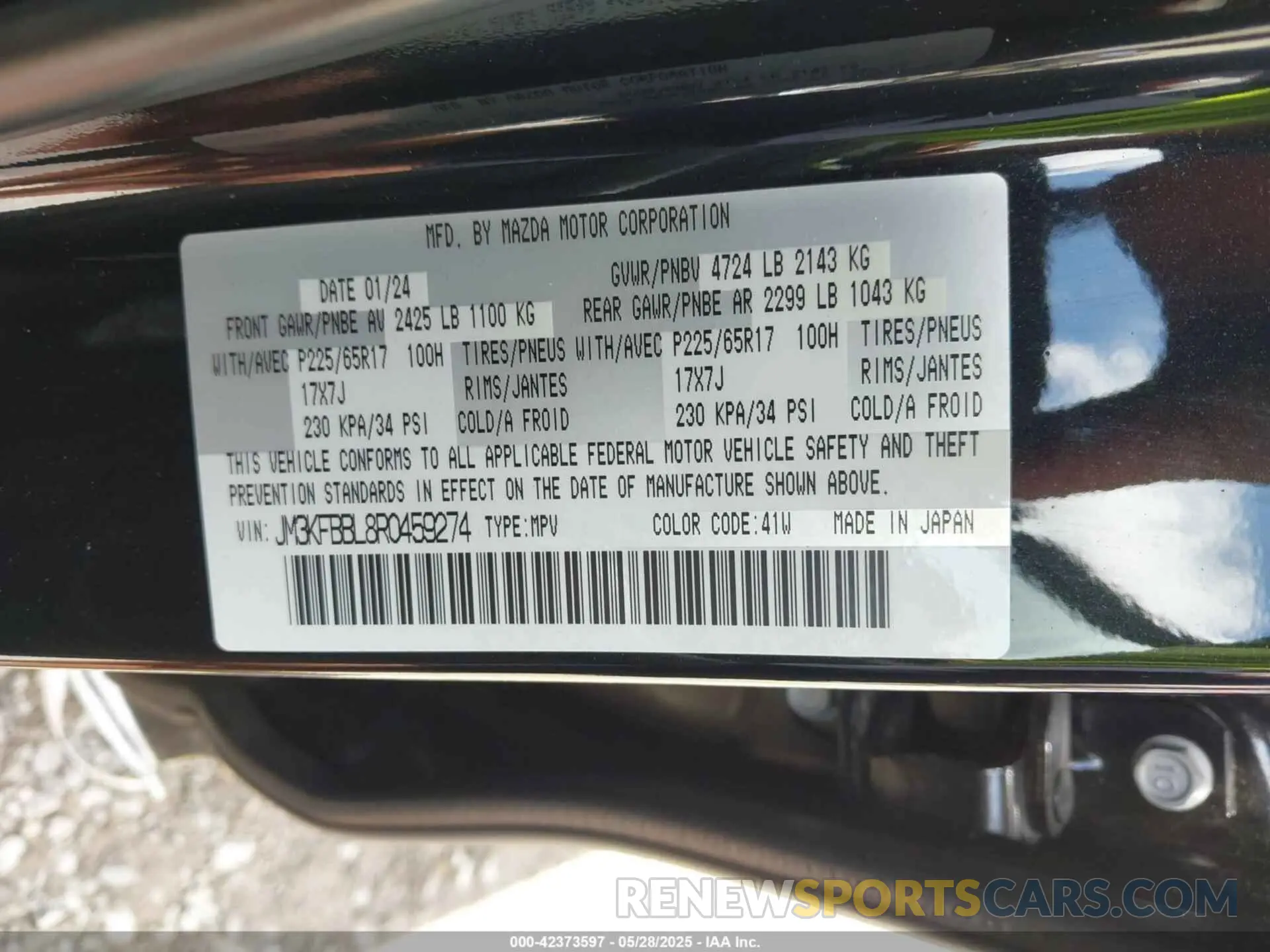 9 Photograph of a damaged car JM3KFBBL8R0459274 MAZDA CX-5 2024