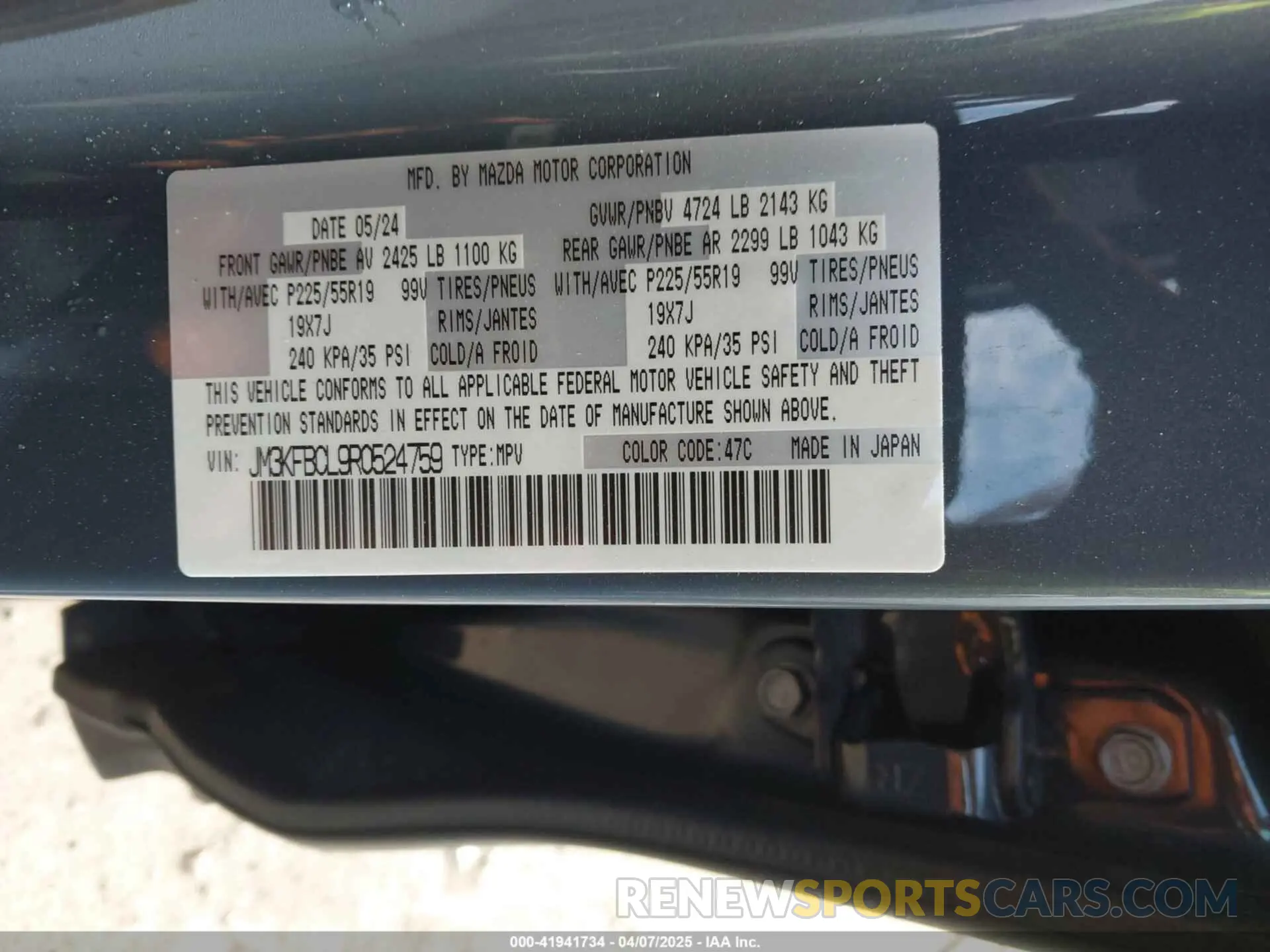 9 Photograph of a damaged car JM3KFBCL9R0524759 MAZDA CX-5 2024
