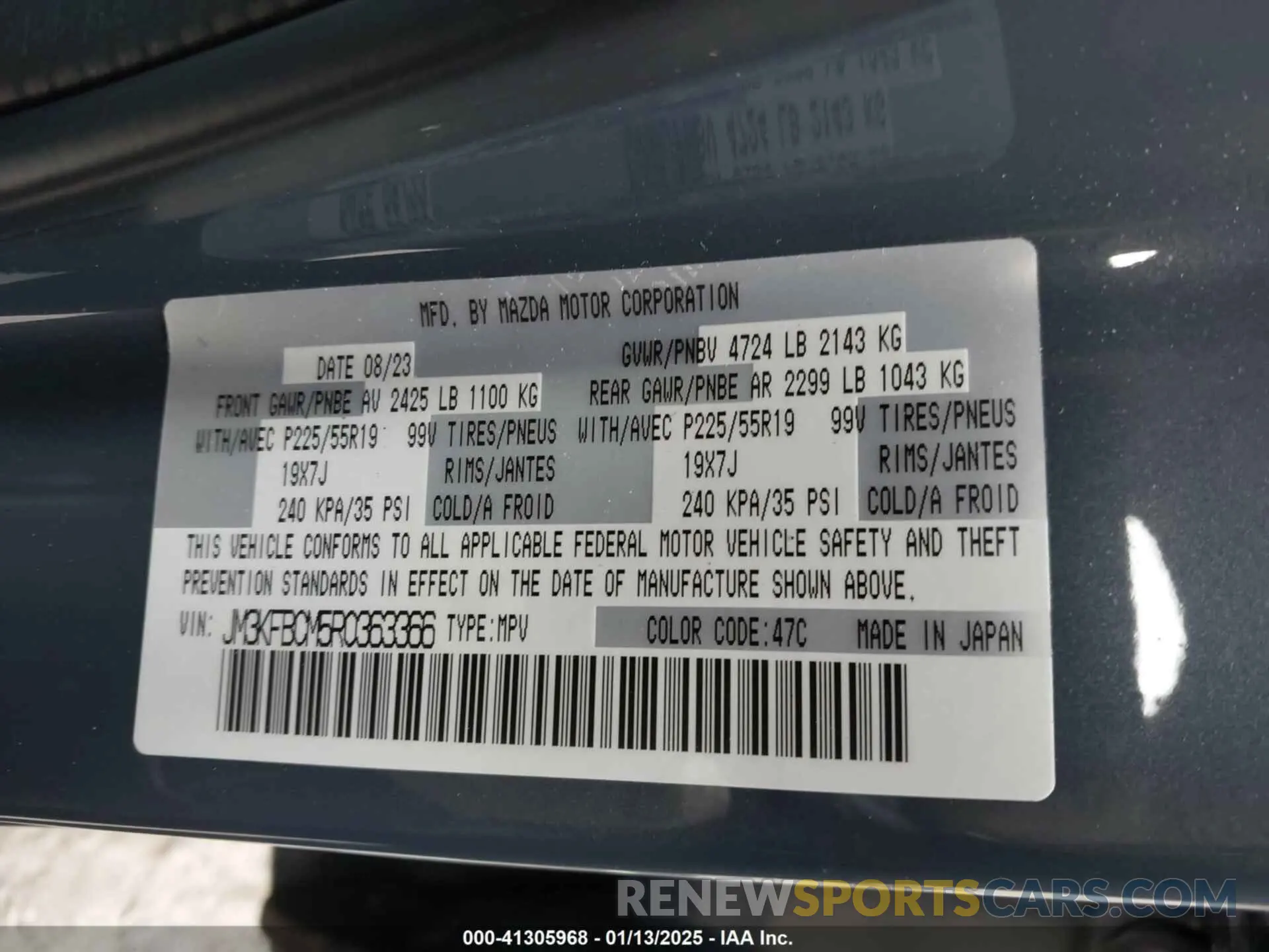 9 Photograph of a damaged car JM3KFBCM5R0363366 MAZDA CX-5 2024