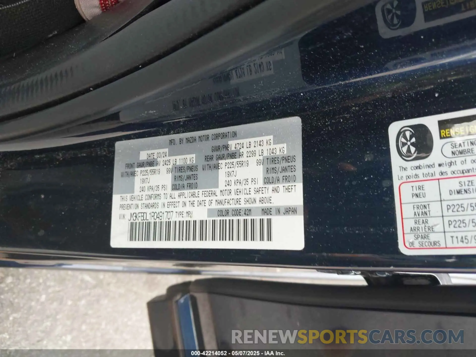 9 Photograph of a damaged car JM3KFBDL1R0491707 MAZDA CX-5 2024