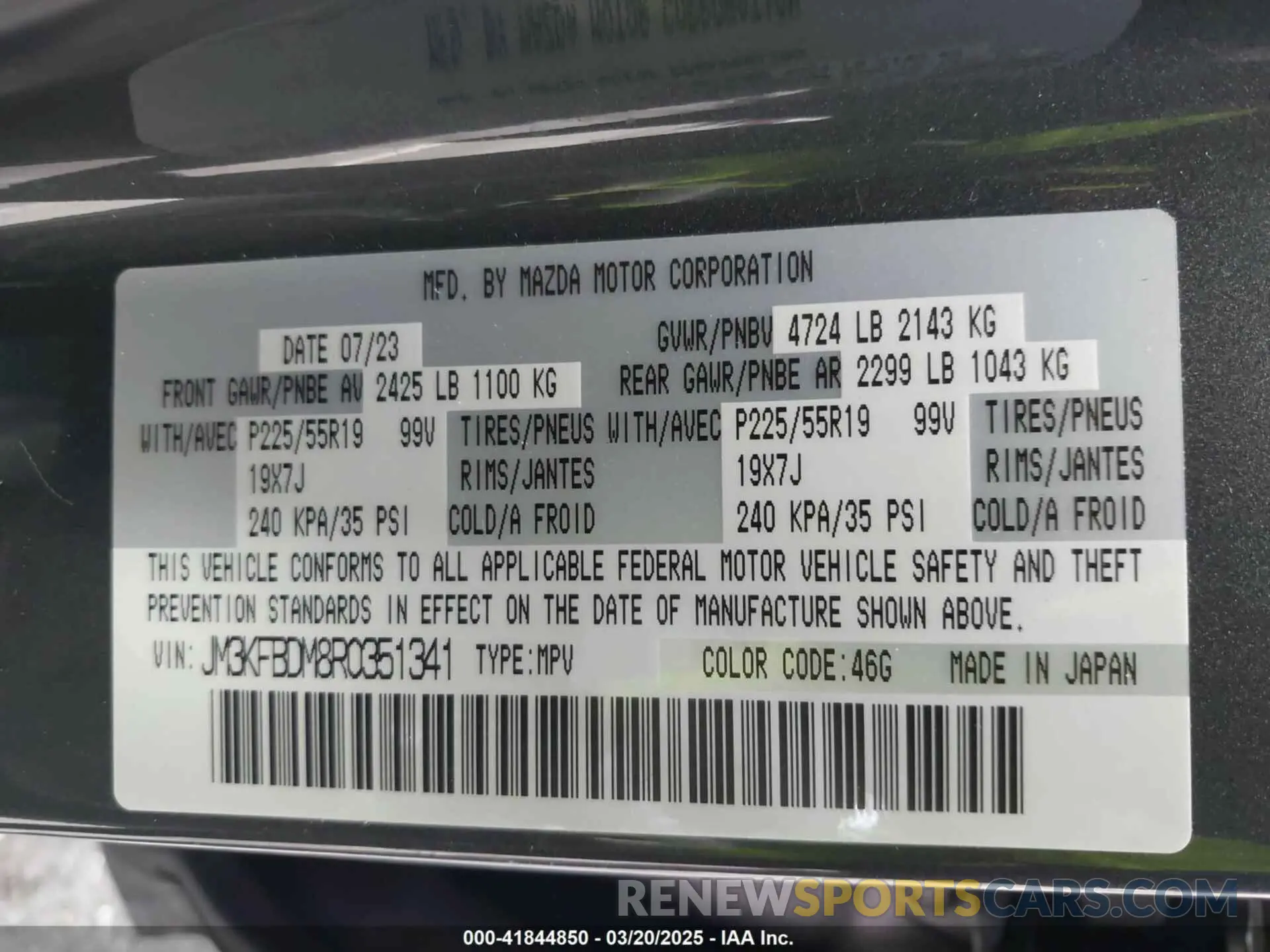 9 Photograph of a damaged car JM3KFBDM8R0351341 MAZDA CX-5 2024