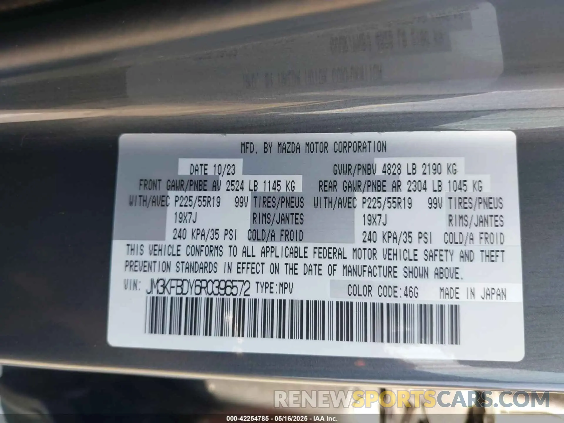 9 Photograph of a damaged car JM3KFBDY6R0396572 MAZDA CX-5 2024