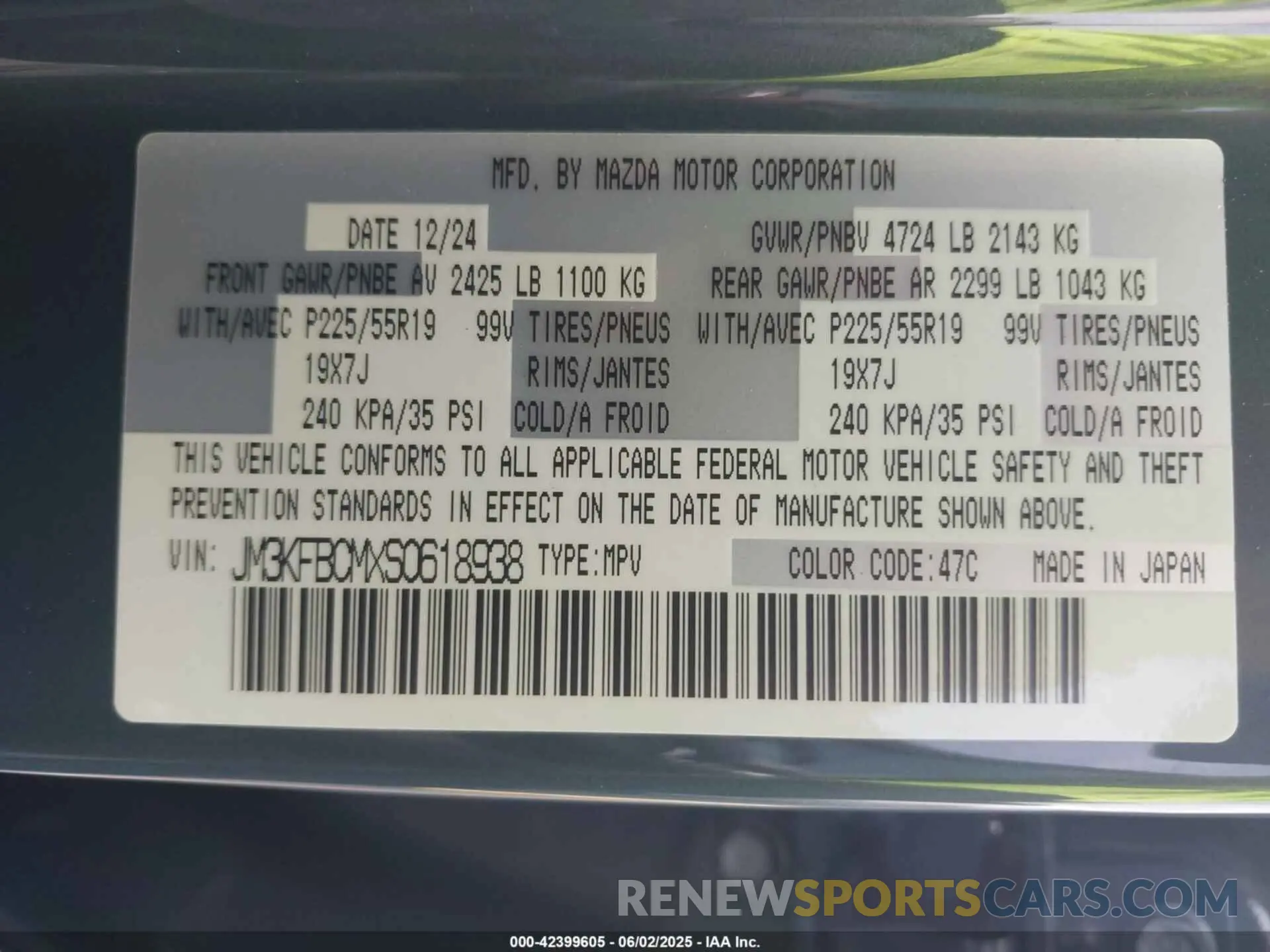 9 Photograph of a damaged car JM3KFBCMXS0618938 MAZDA CX-5 2025