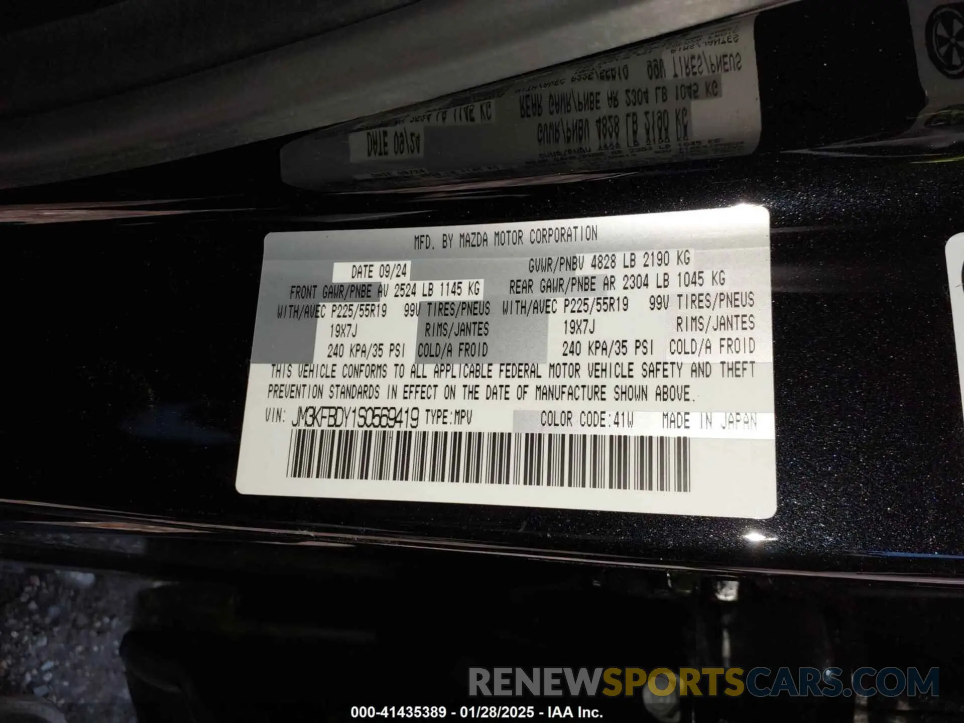 9 Photograph of a damaged car JM3KFBDY1S0569419 MAZDA CX-5 2025
