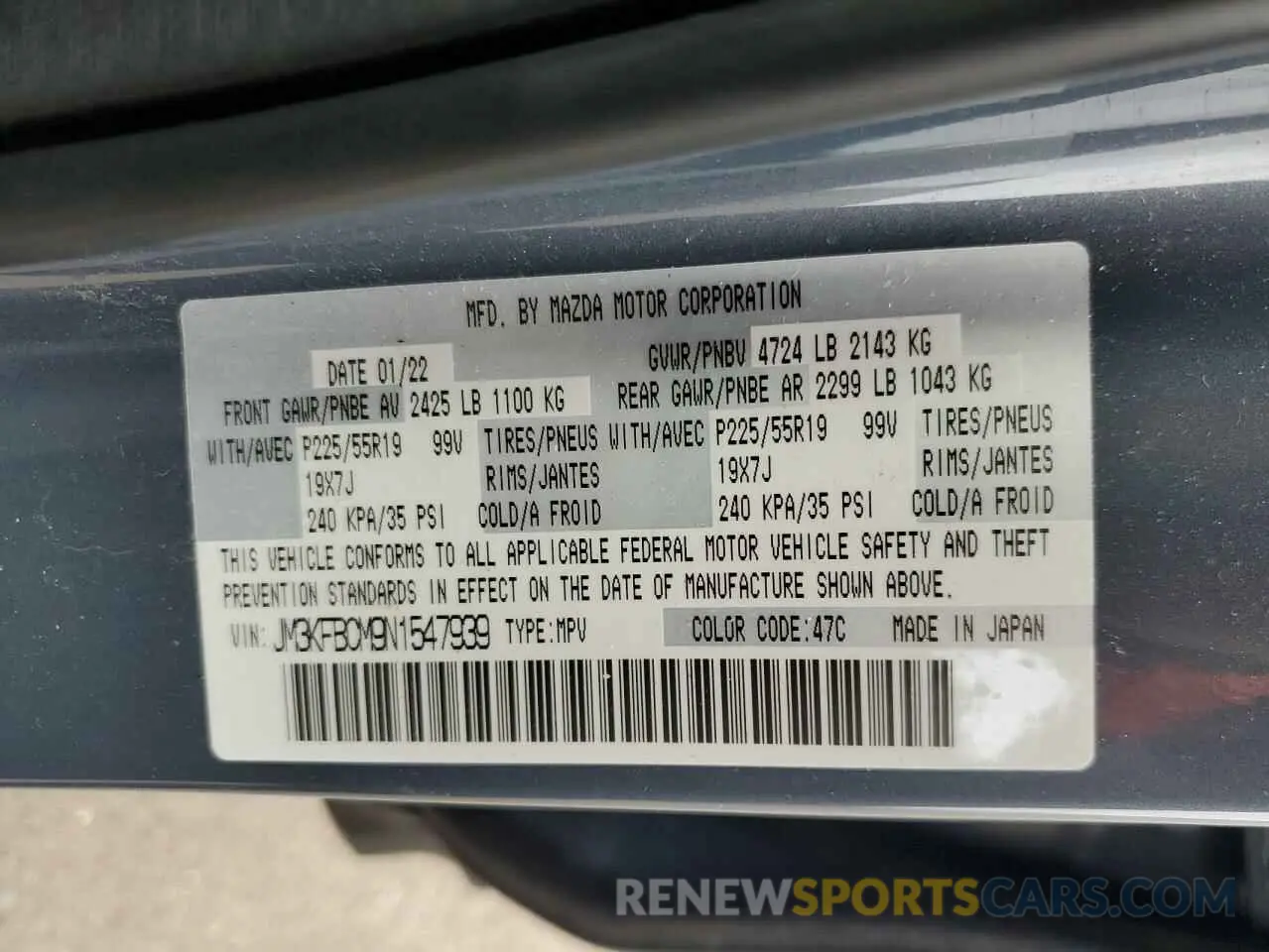 13 Photograph of a damaged car JM3KFBCM9N1547939 MAZDA CX-5 PREFE 2022