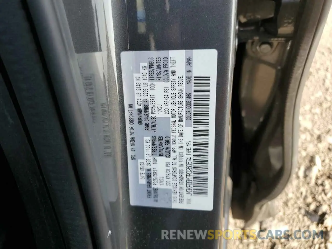 15 Photograph of a damaged car JM3KFBBM7P0260674 MAZDA CX-5 SELEC 2023
