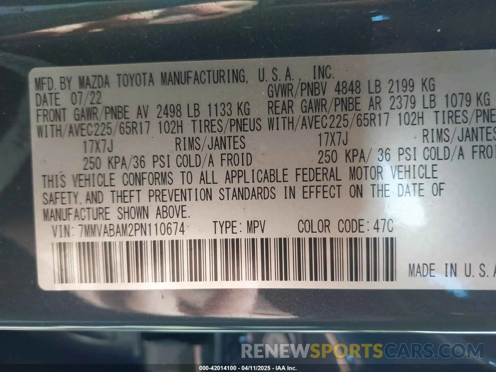 9 Photograph of a damaged car 7MMVABAM2PN110674 MAZDA CX-50 2023