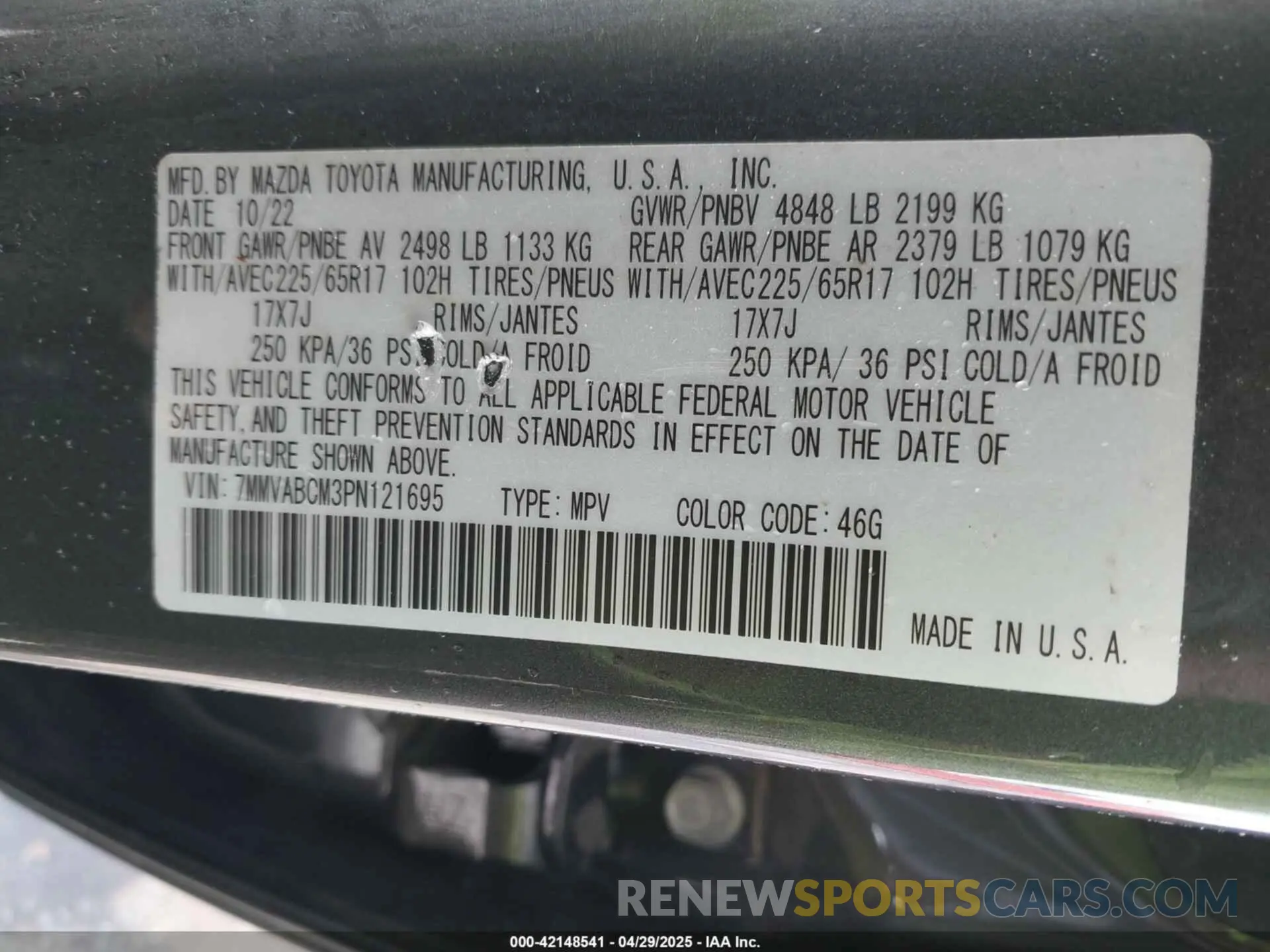 9 Photograph of a damaged car 7MMVABCM3PN121695 MAZDA CX-50 2023