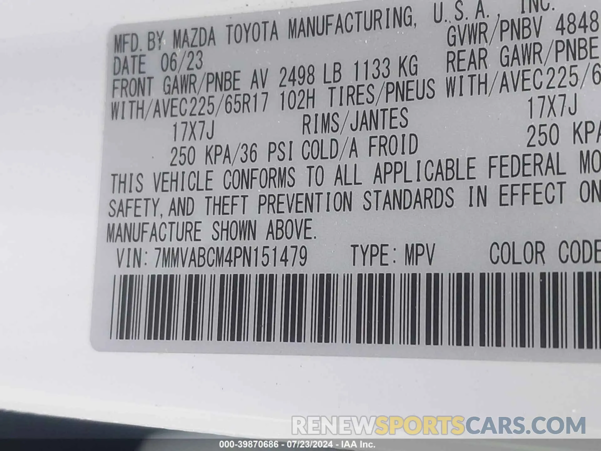 9 Photograph of a damaged car 7MMVABCM4PN151479 MAZDA CX-50 2023