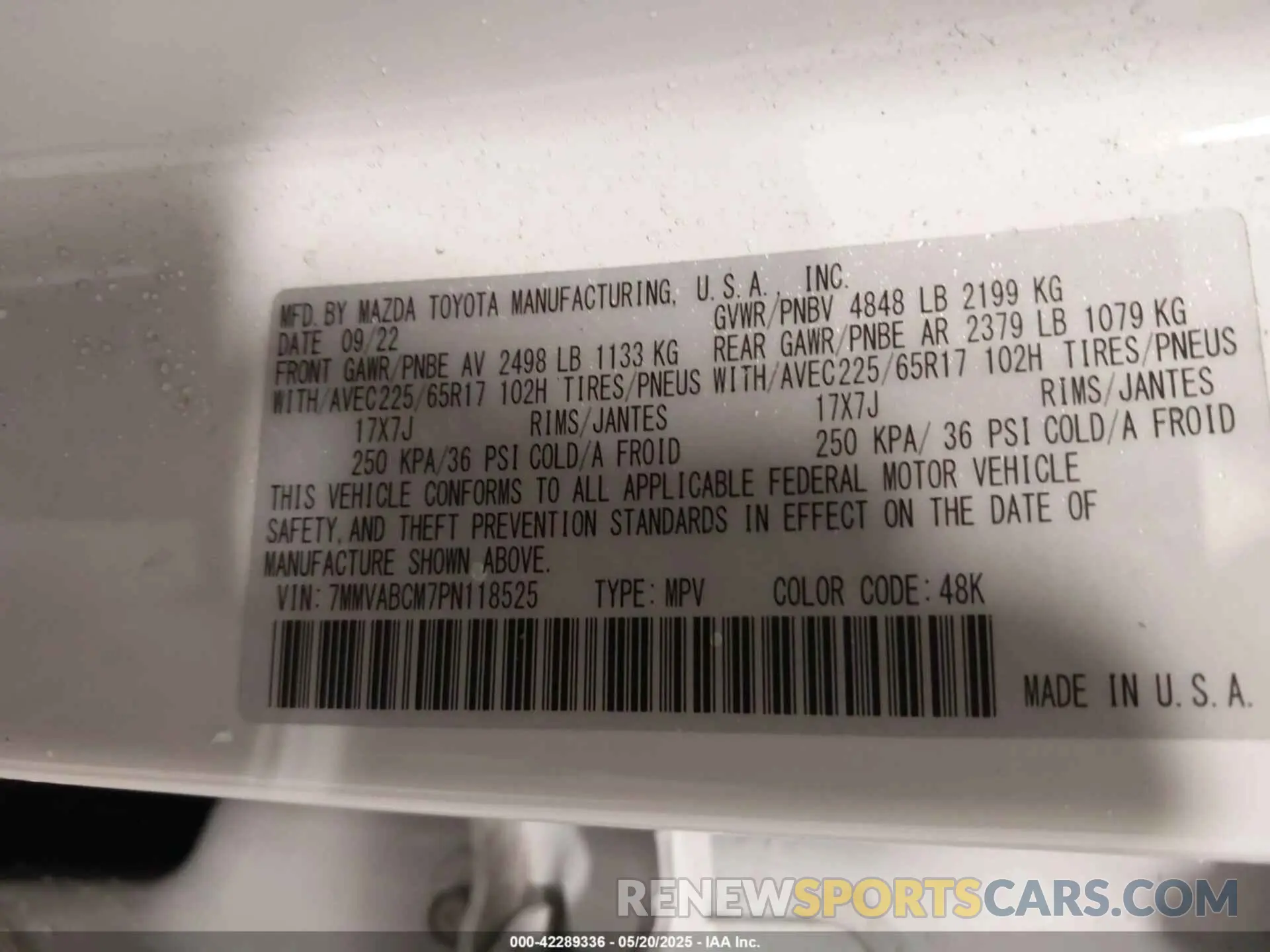 9 Photograph of a damaged car 7MMVABCM7PN118525 MAZDA CX-50 2023