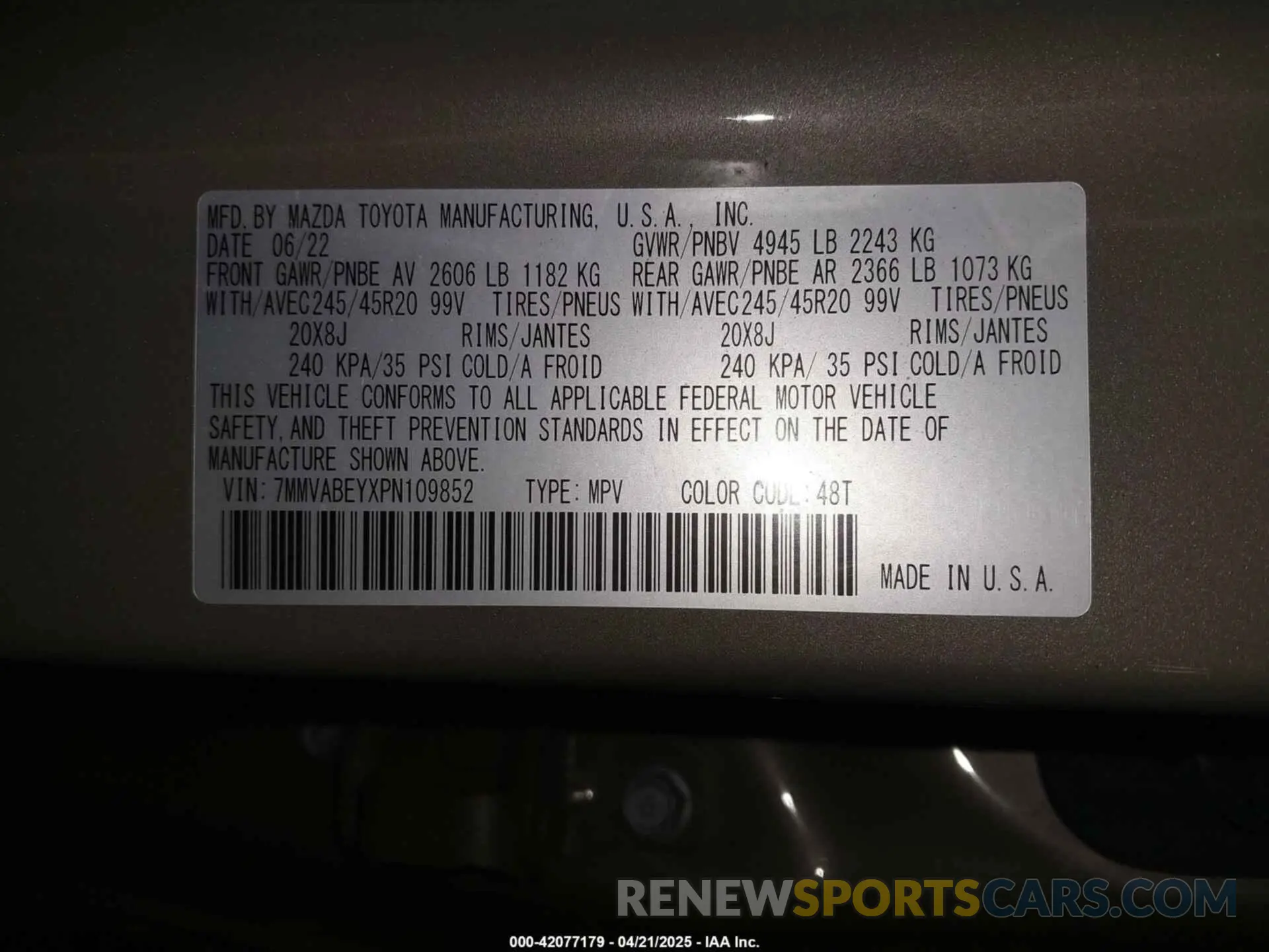 9 Photograph of a damaged car 7MMVABEYXPN109852 MAZDA CX-50 2023