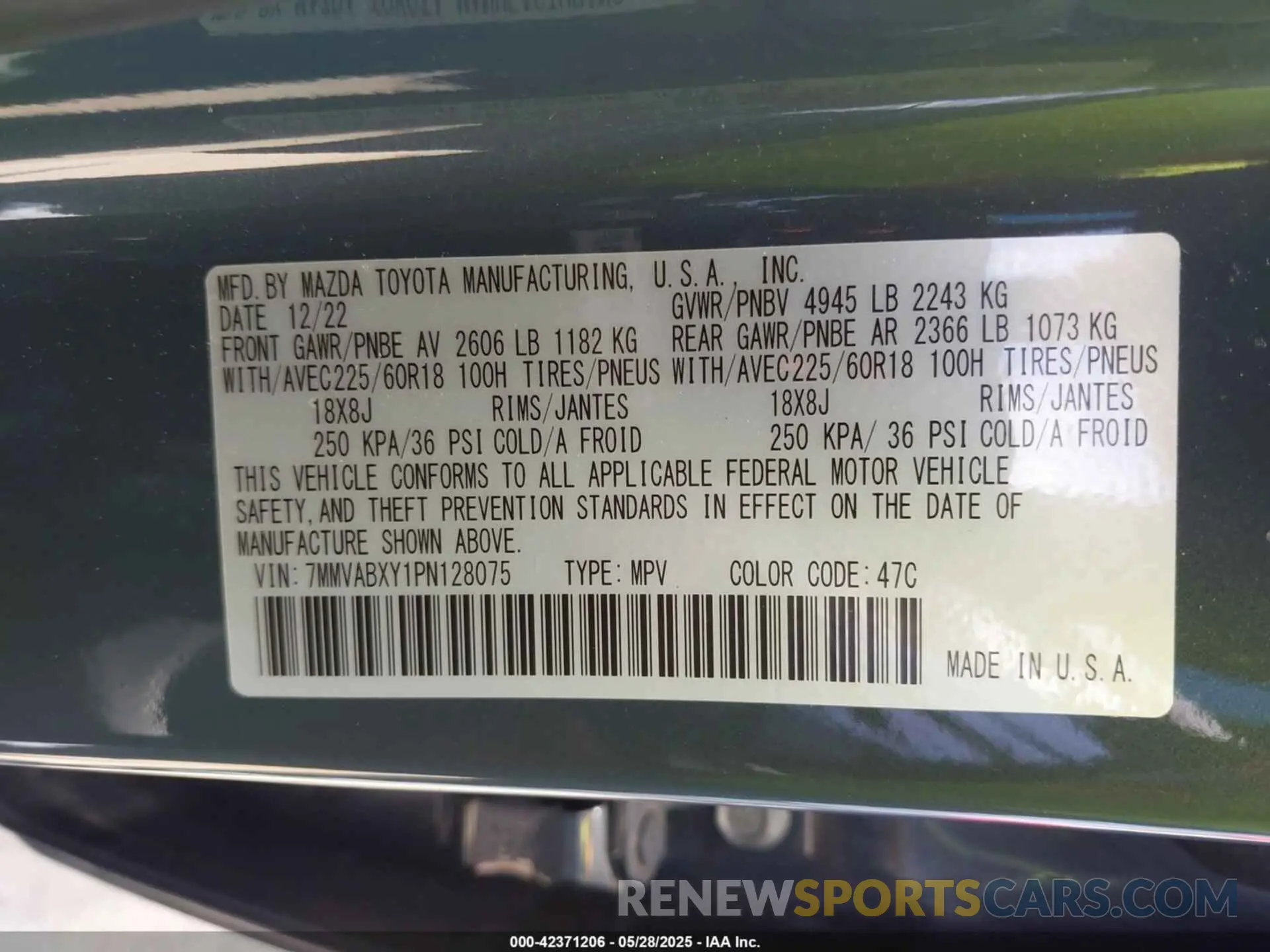 9 Photograph of a damaged car 7MMVABXY1PN128075 MAZDA CX-50 2023
