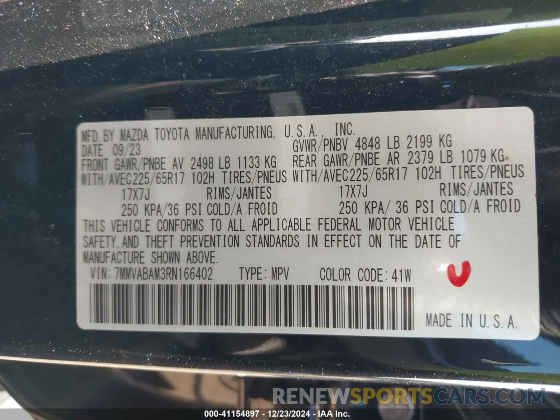 9 Photograph of a damaged car 7MMVABAM3RN166402 MAZDA CX-50 2024