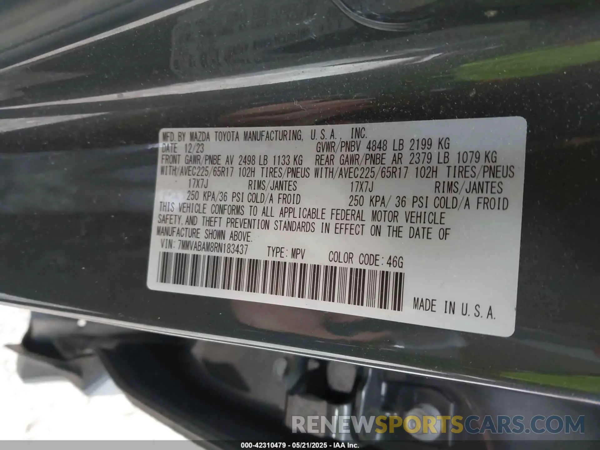9 Photograph of a damaged car 7MMVABAM8RN183437 MAZDA CX-50 2024