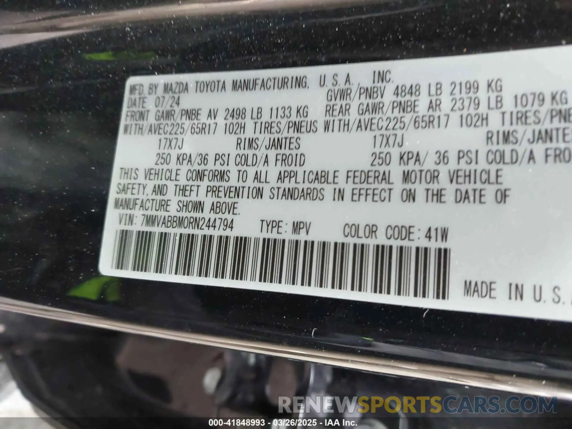 9 Photograph of a damaged car 7MMVABBM0RN244794 MAZDA CX-50 2024