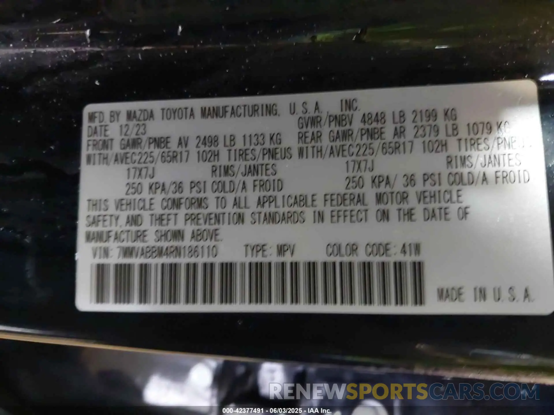9 Photograph of a damaged car 7MMVABBM4RN186110 MAZDA CX-50 2024