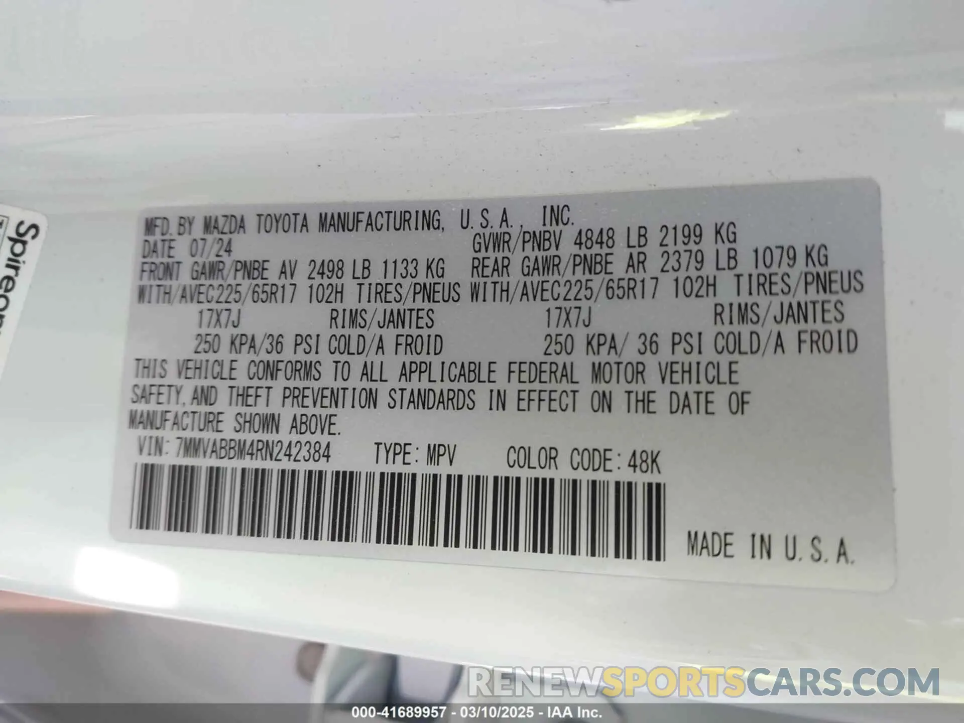 9 Photograph of a damaged car 7MMVABBM4RN242384 MAZDA CX-50 2024