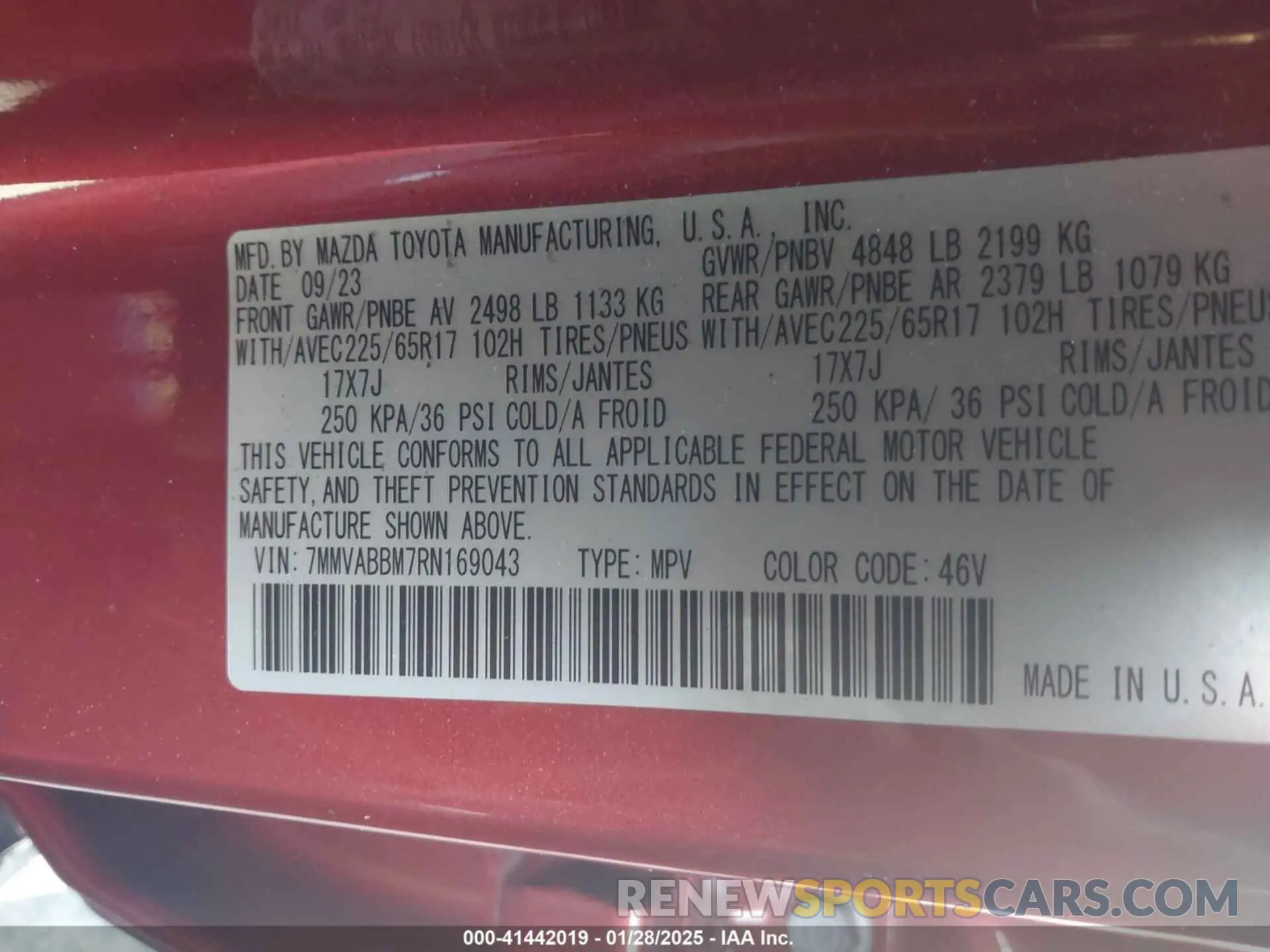 9 Photograph of a damaged car 7MMVABBM7RN169043 MAZDA CX-50 2024