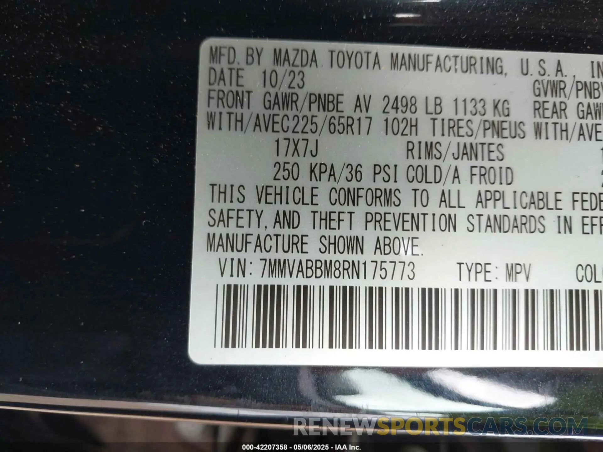 9 Photograph of a damaged car 7MMVABBM8RN175773 MAZDA CX-50 2024