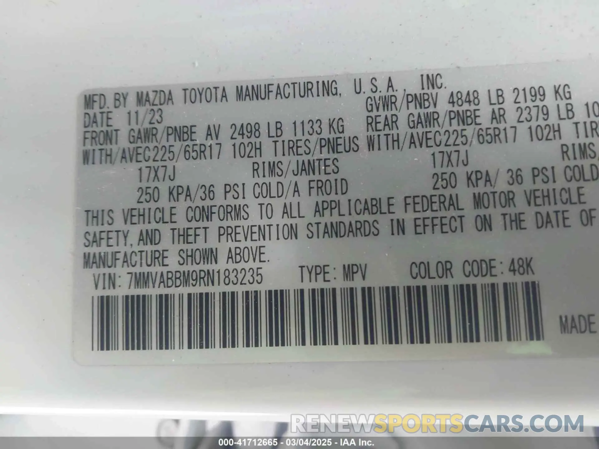 9 Photograph of a damaged car 7MMVABBM9RN183235 MAZDA CX-50 2024