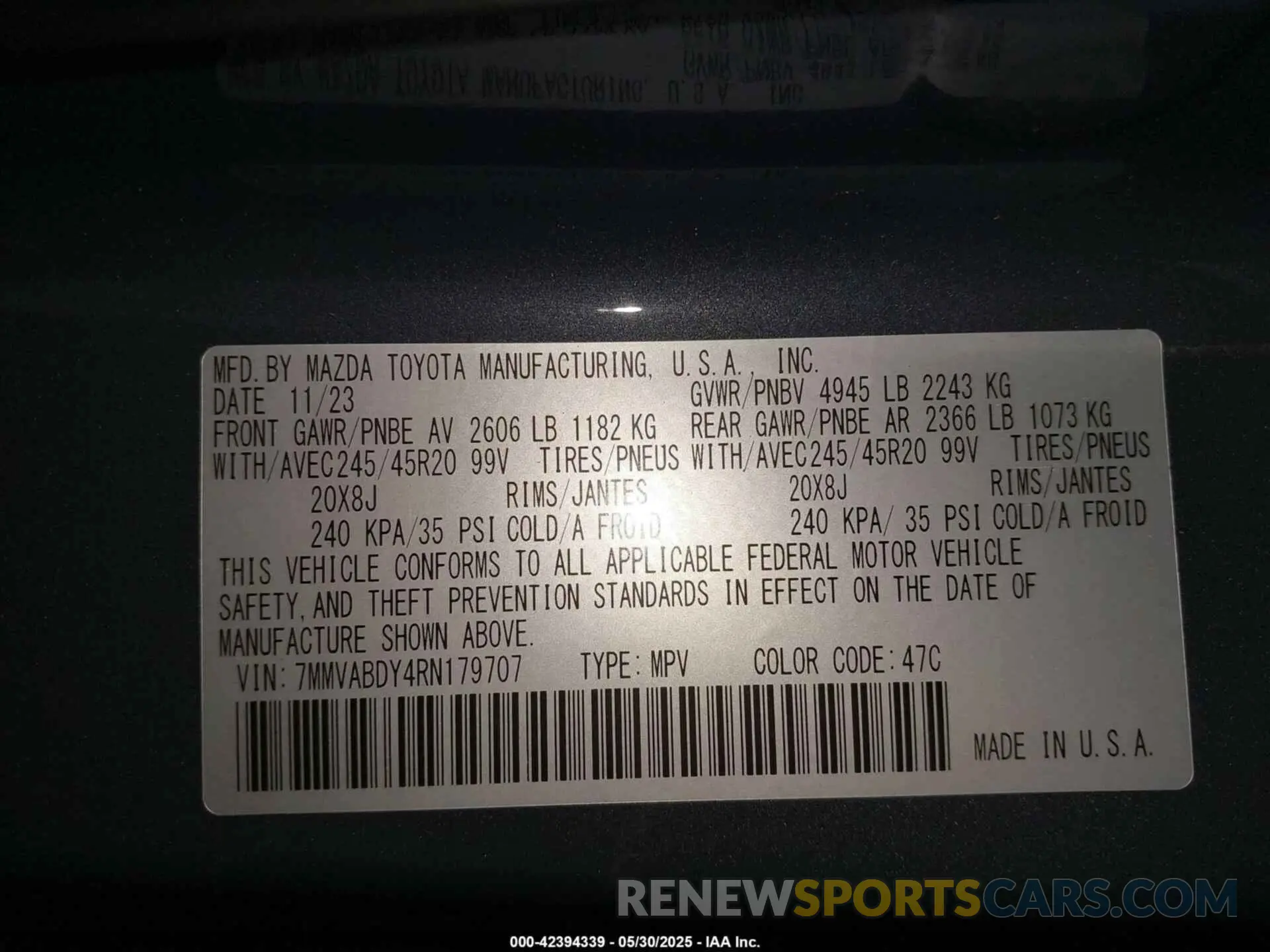 9 Photograph of a damaged car 7MMVABDY4RN179707 MAZDA CX-50 2024