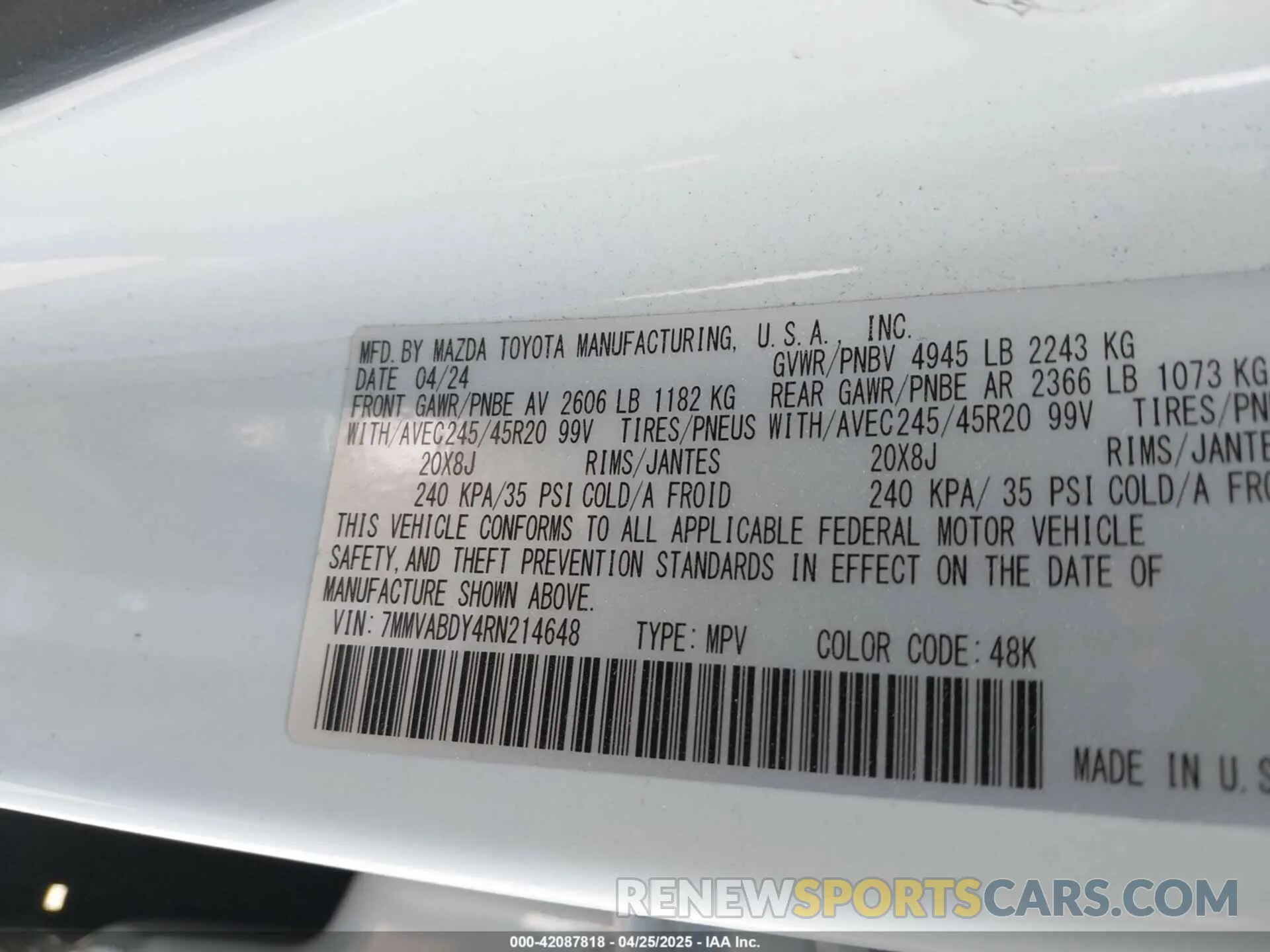9 Photograph of a damaged car 7MMVABDY4RN214648 MAZDA CX-50 2024