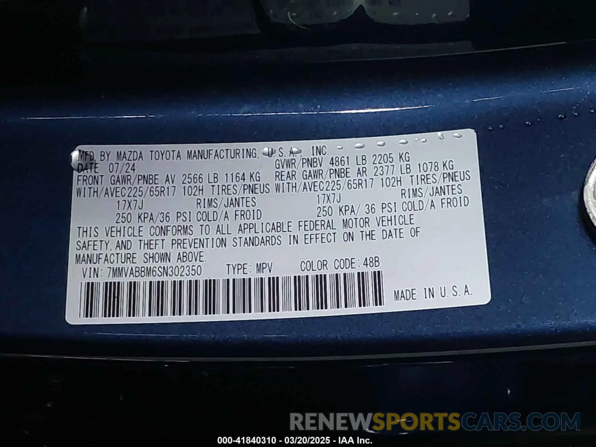 9 Photograph of a damaged car 7MMVABBM6SN302350 MAZDA CX-50 2025