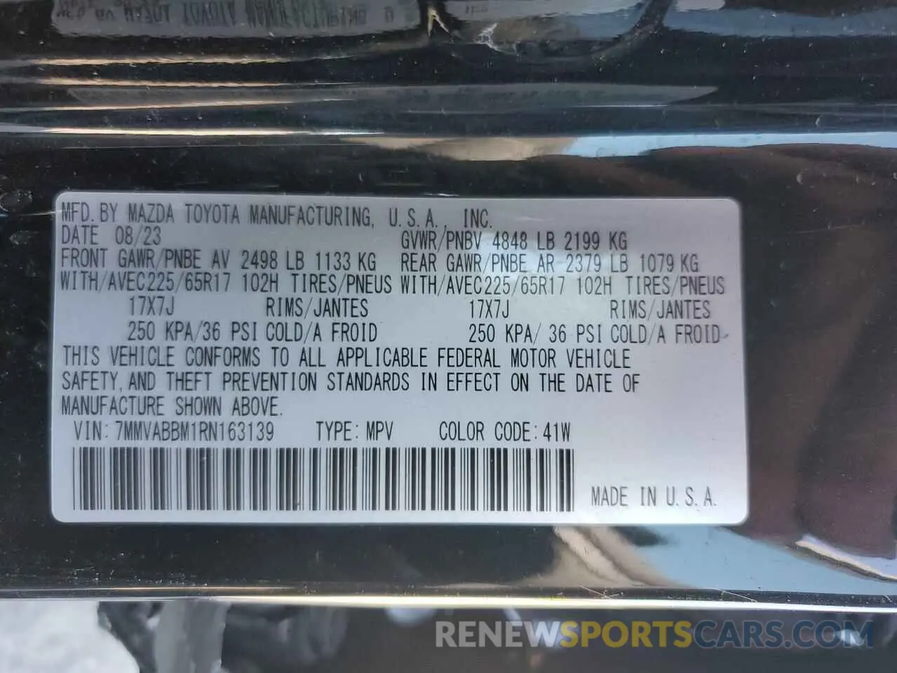 14 Photograph of a damaged car 7MMVABBM1RN163139 MAZDA CX-50 PREF 2024
