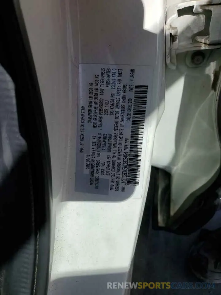 13 Photograph of a damaged car JM3TCBDY5K0303494 MAZDA CX-9 2019